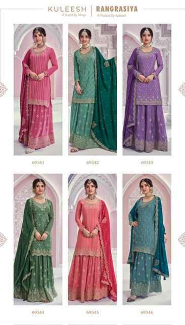 Vinay Fashion Kuleesh Rangrasiya Chinon Dress Material - Wholesale Brand Surat ( 6 pcs Catalogue )