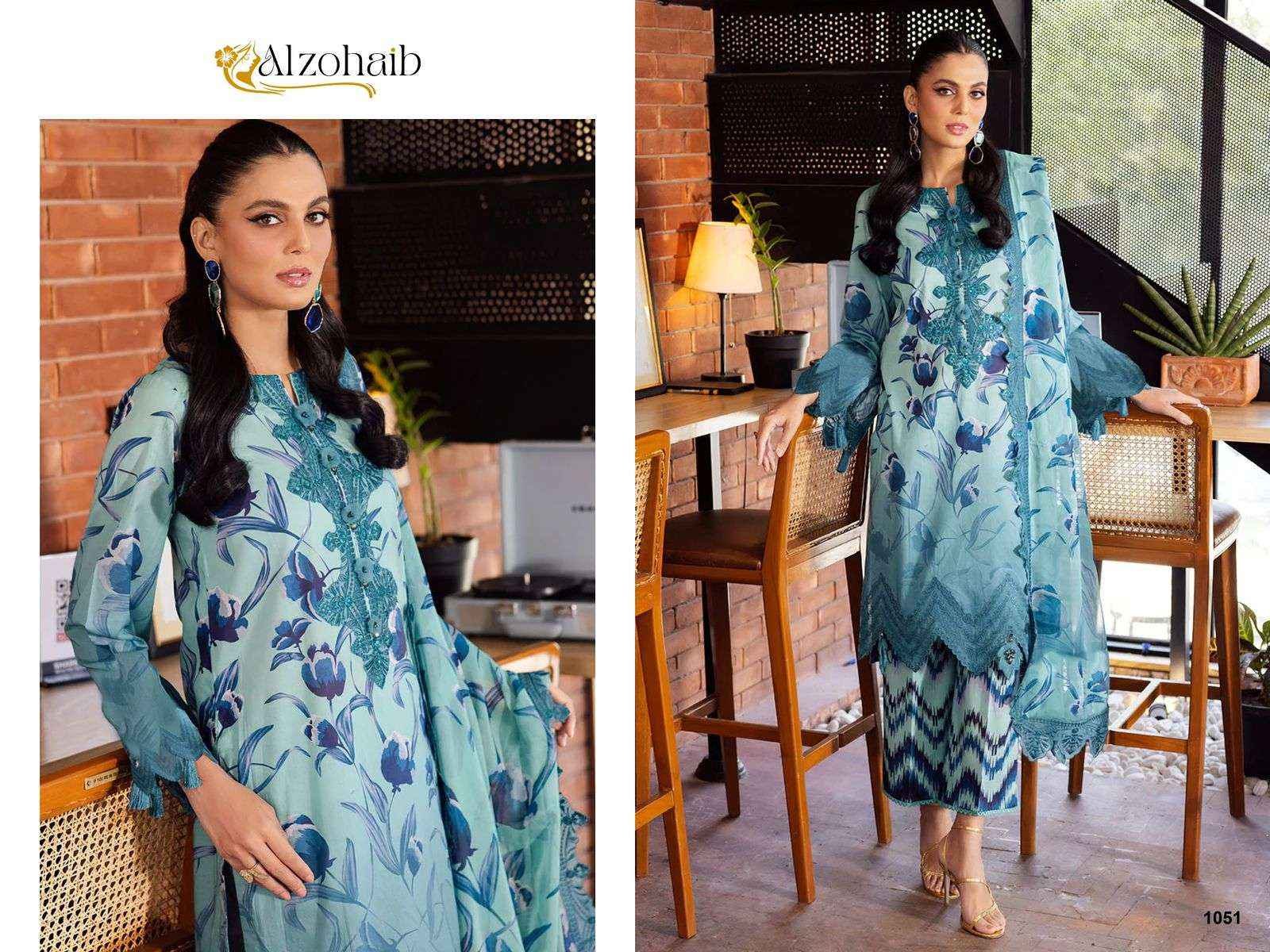 AL ZOHAIB GIRL GLAM DESIGN NO - 1049 - 1050 - 1051 PAKISTANI SUIT ( 3 PCS CATALOG )