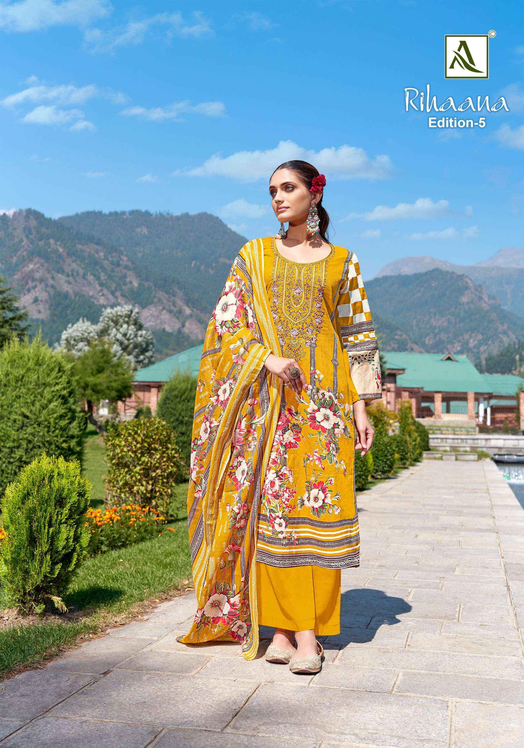 ALOK SUITS RIHAANA VOL 5 COTTON DRESS MATERIAL ( 8 PCS CATALOG )