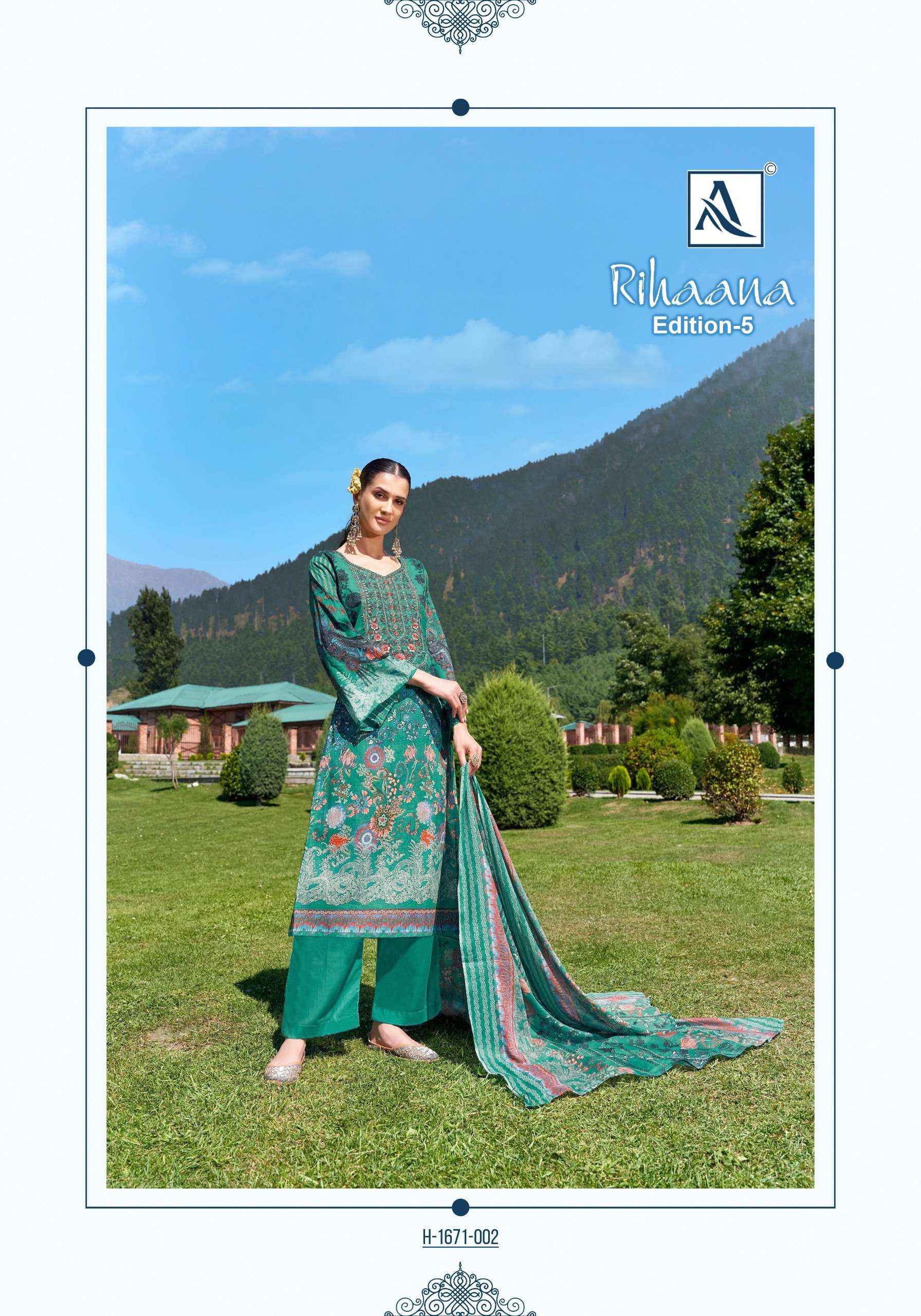 ALOK SUITS RIHAANA VOL 5 COTTON DRESS MATERIAL ( 8 PCS CATALOG )