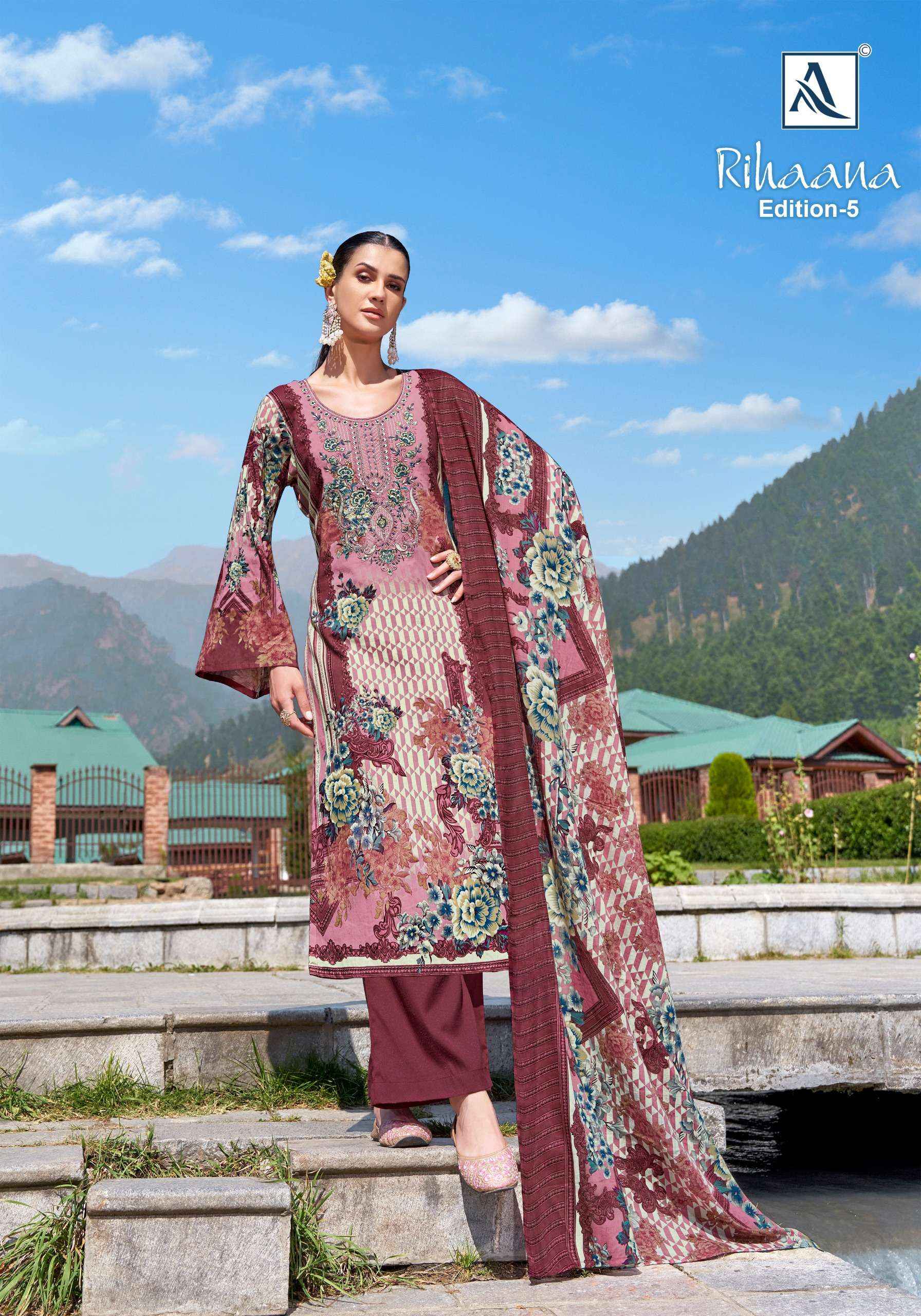 ALOK SUITS RIHAANA VOL 5 COTTON DRESS MATERIAL ( 8 PCS CATALOG )