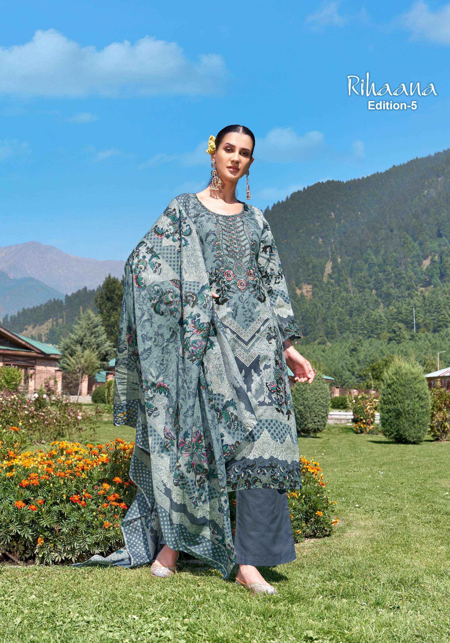 ALOK SUITS RIHAANA VOL 5 COTTON DRESS MATERIAL ( 8 PCS CATALOG )