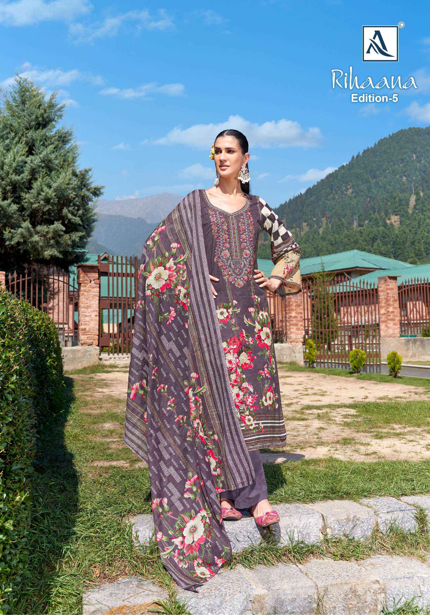 ALOK SUITS RIHAANA VOL 5 COTTON DRESS MATERIAL ( 8 PCS CATALOG )