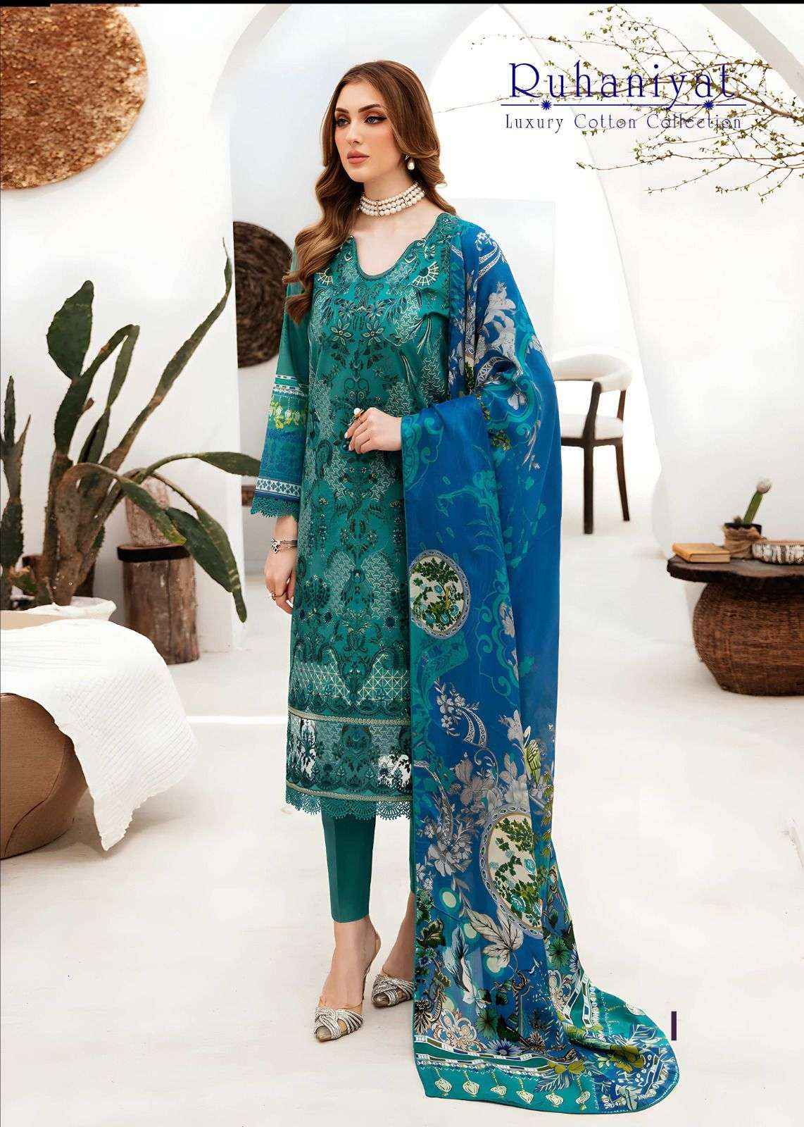 ASIFA NABEEL RUHANIYAT VOL 6 COTTON DIGITAL KARACHI PRINT SUIT ( 6 PCS CATALOG )