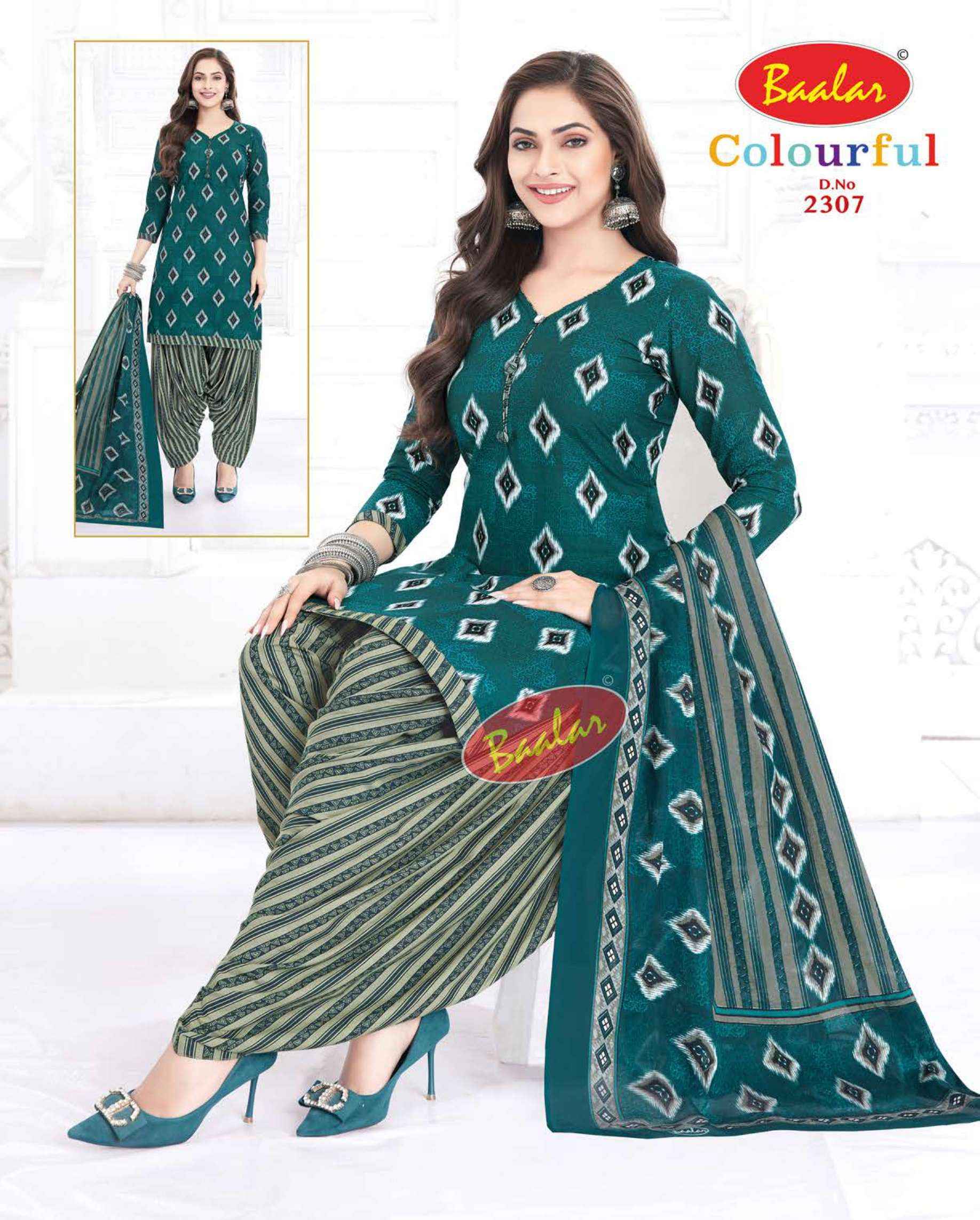 BAALAR COLOURFUL VOL 23 COTTON PATIYALA SALWAR KAMEEZ ( 36 PCS CATALOG )