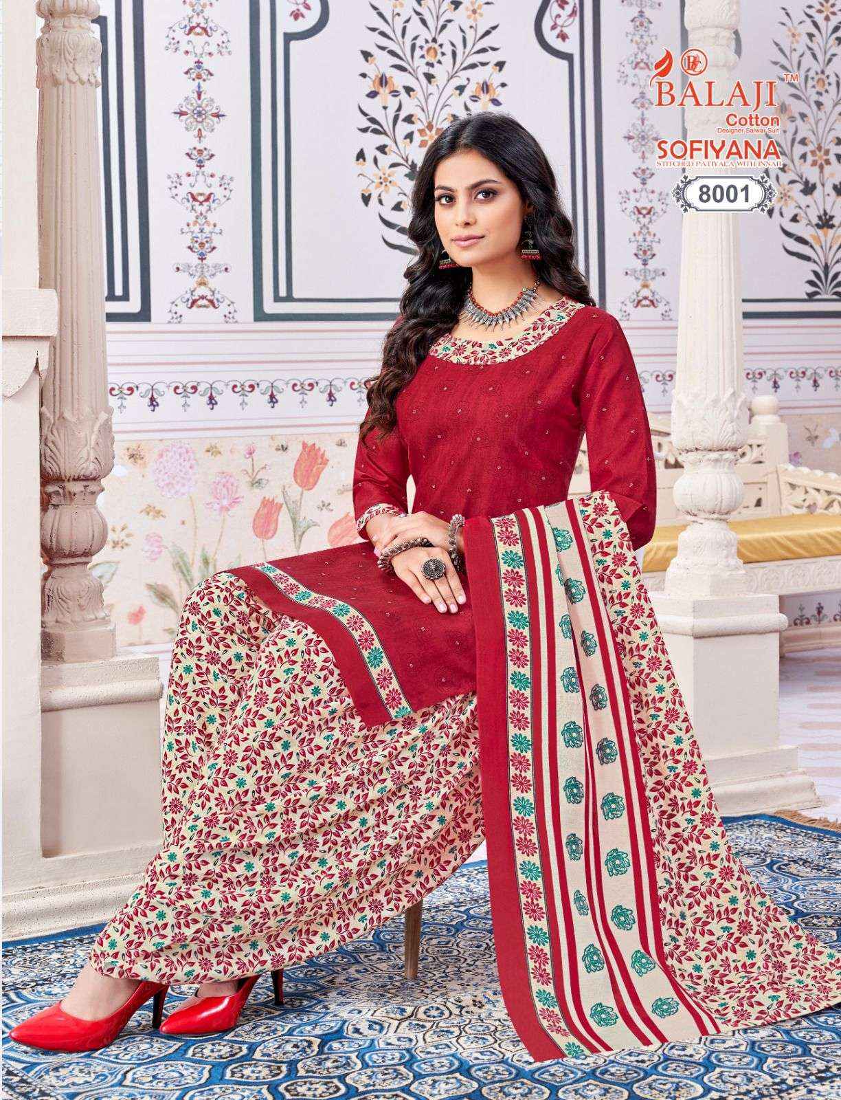 BALAJI COTTON SOFIYANA VOL 8 COTTON READYMADE PATIYALA SUIT ( 12 PCS CATALOG )