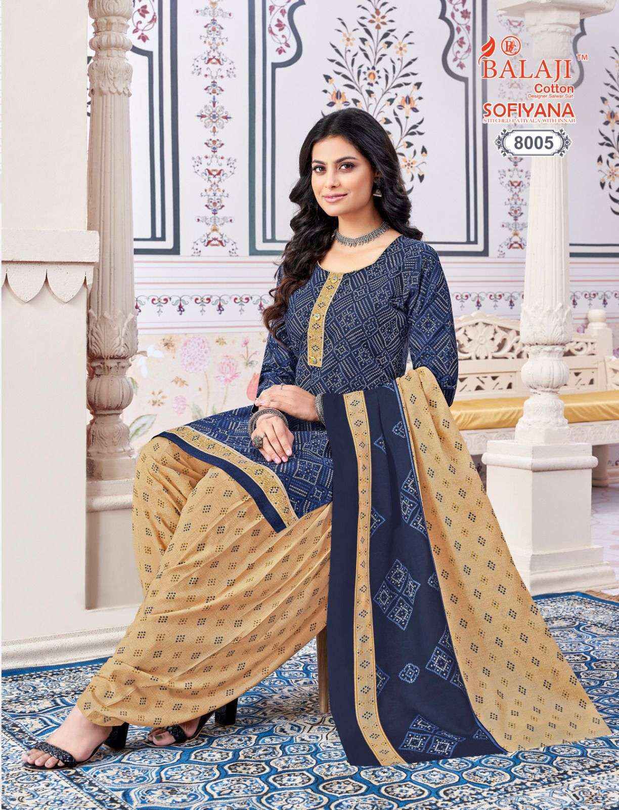 BALAJI COTTON SOFIYANA VOL 8 COTTON READYMADE PATIYALA SUIT ( 12 PCS CATALOG )