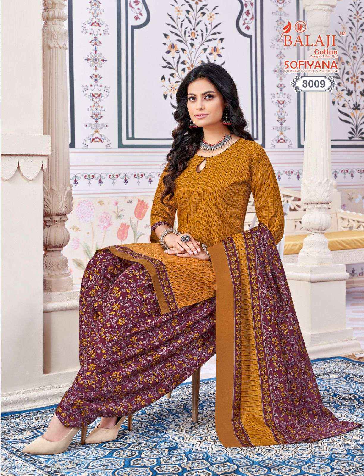 BALAJI COTTON SOFIYANA VOL 8 COTTON READYMADE PATIYALA SUIT ( 12 PCS CATALOG )