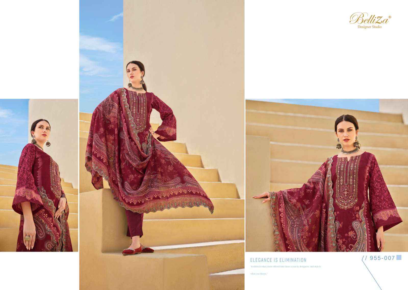 BELLIZA DESIGNER GUZARISH VOL 15 COTTON LADIES DRESS MATERIAL ( 8 CS CATALOG )