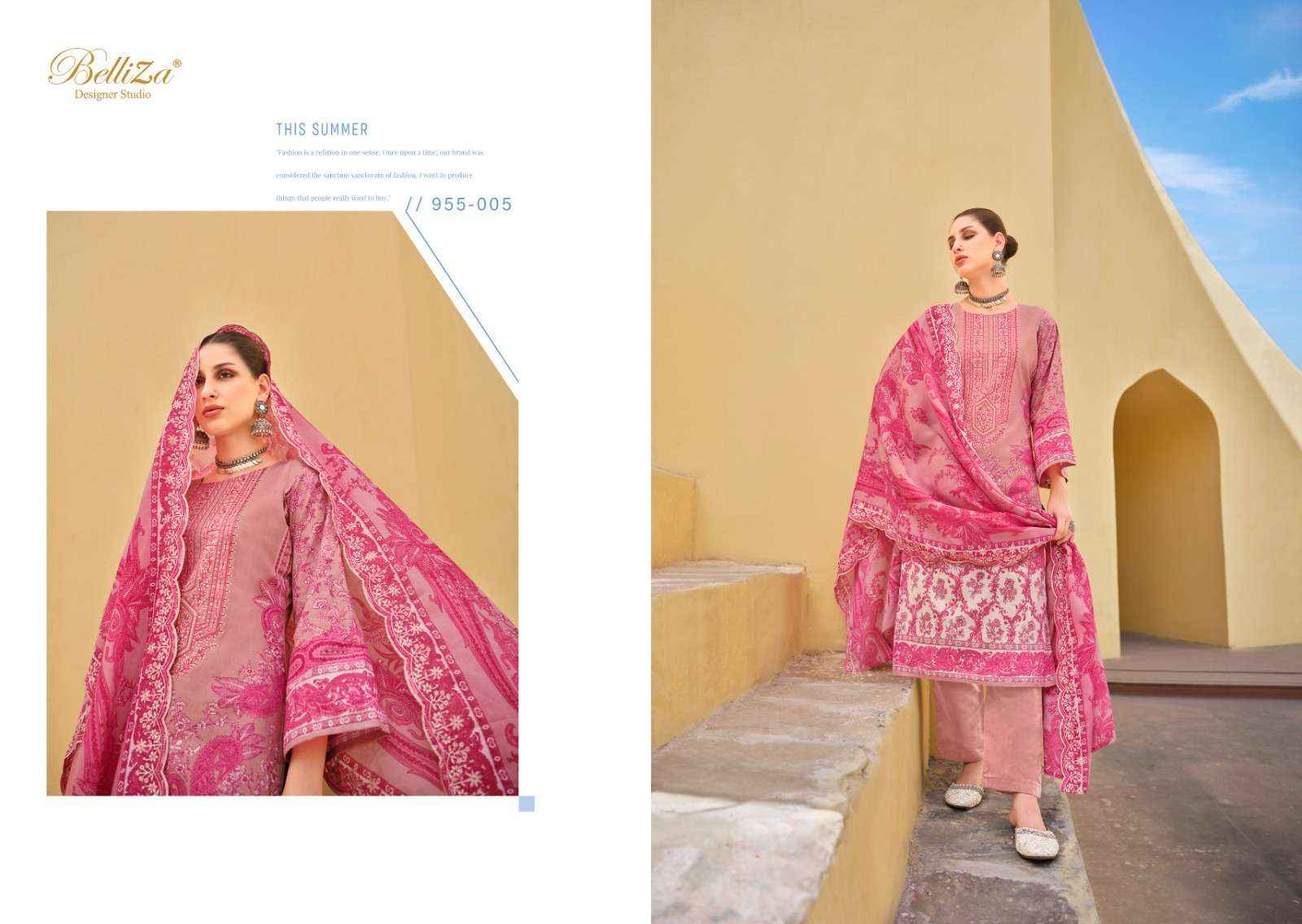 BELLIZA DESIGNER GUZARISH VOL 15 COTTON LADIES DRESS MATERIAL ( 8 CS CATALOG )