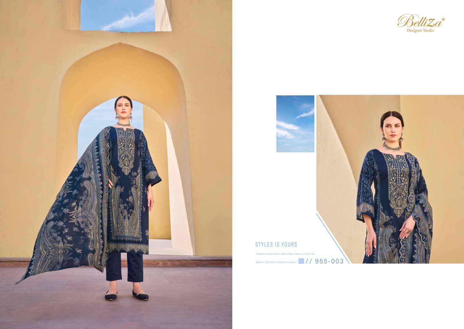 BELLIZA DESIGNER GUZARISH VOL 15 COTTON LADIES DRESS MATERIAL ( 8 CS CATALOG )