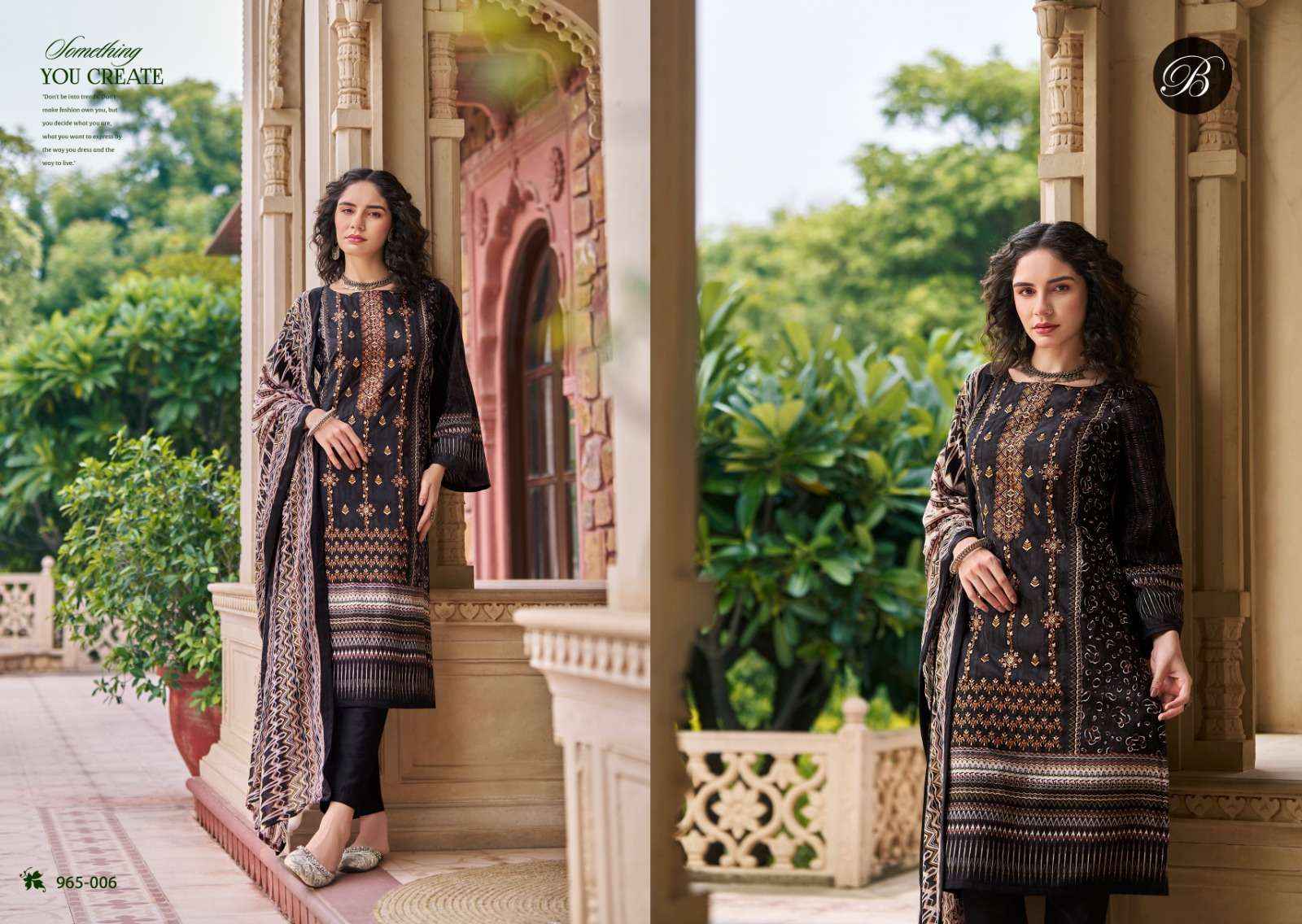 BELLIZA DESIGNER STUDIO BIN SAEED VOL 7 COTTON DRESS MATERIAL ( 8 PCS CATALOG )