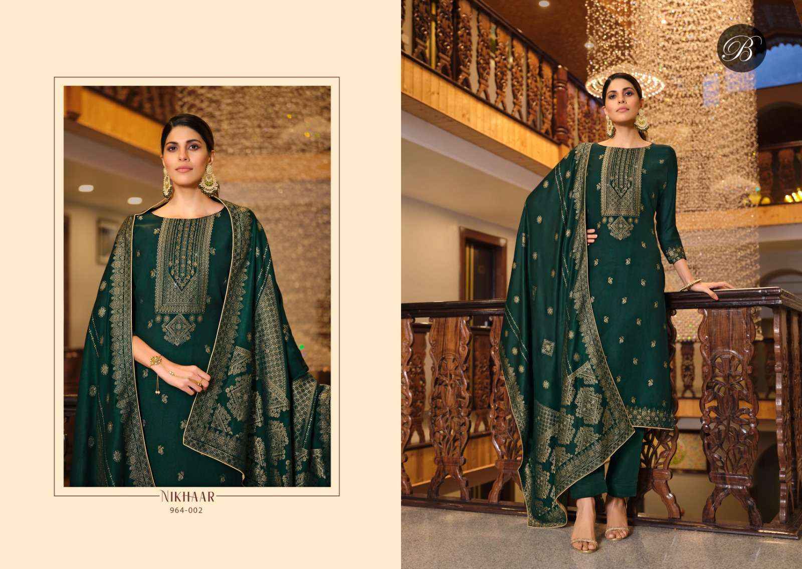 BELLIZA DESIGNER STUDIO NIKHAAR MUSLIN JACQUARD SALWAR KAMEEZ ( 6 PCS CATALOG )