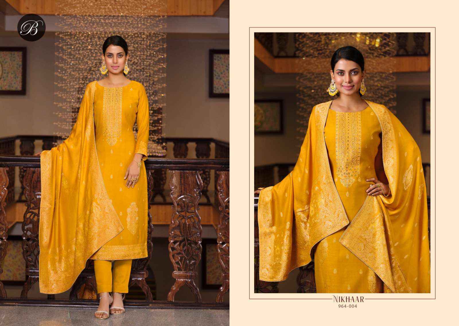 BELLIZA DESIGNER STUDIO NIKHAAR MUSLIN JACQUARD SALWAR KAMEEZ ( 6 PCS CATALOG )