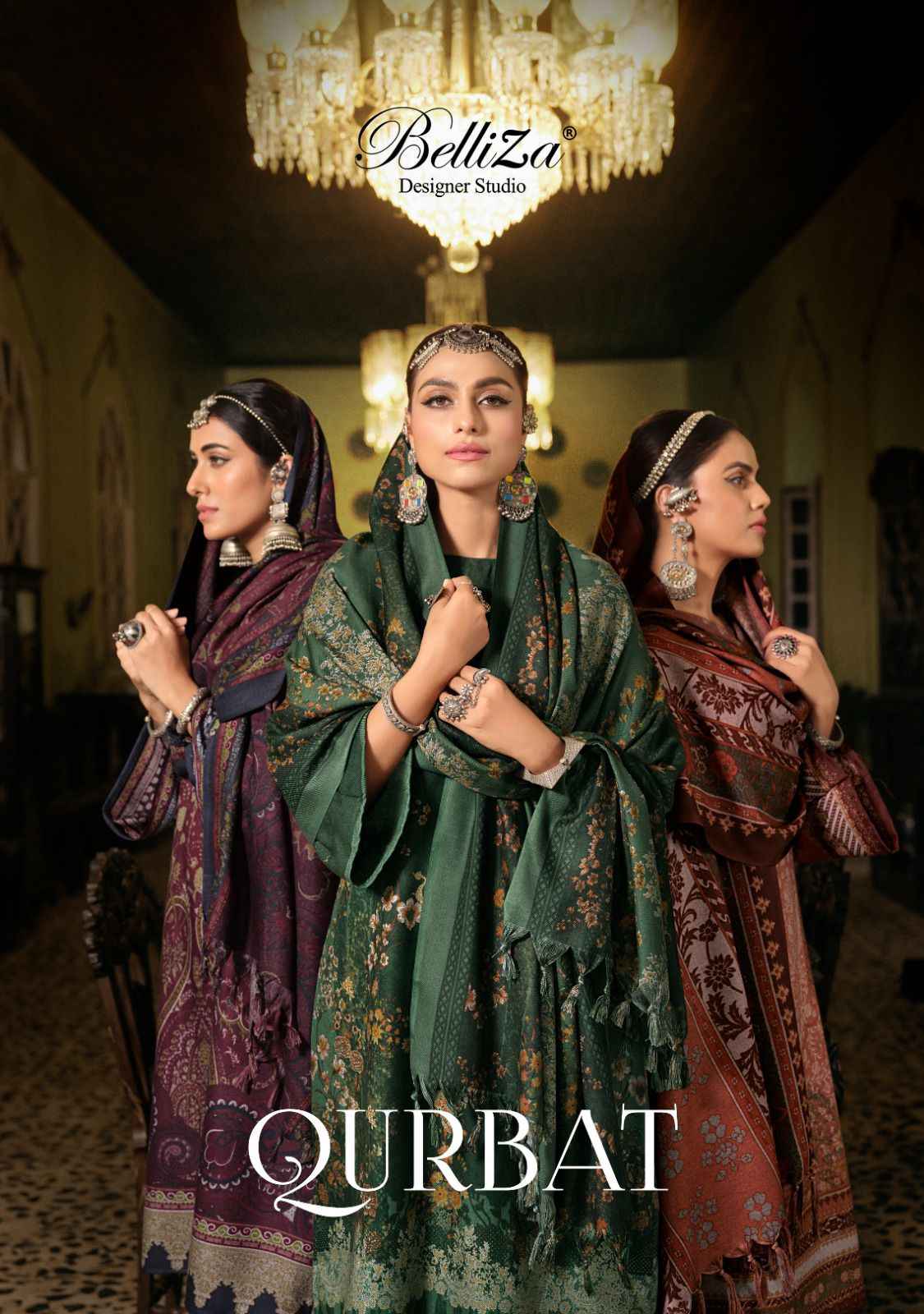 BELLIZA DESIGNER STUDIO QURBAT WOOLEN KASHMIRI PASHMINA SUIT ( 8 PCS CATALOG )