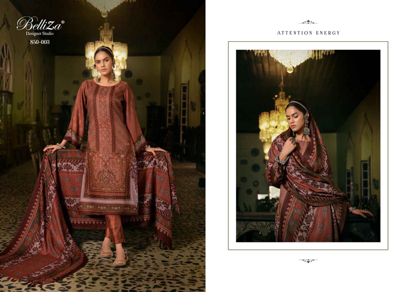 BELLIZA DESIGNER STUDIO QURBAT WOOLEN KASHMIRI PASHMINA SUIT ( 8 PCS CATALOG )