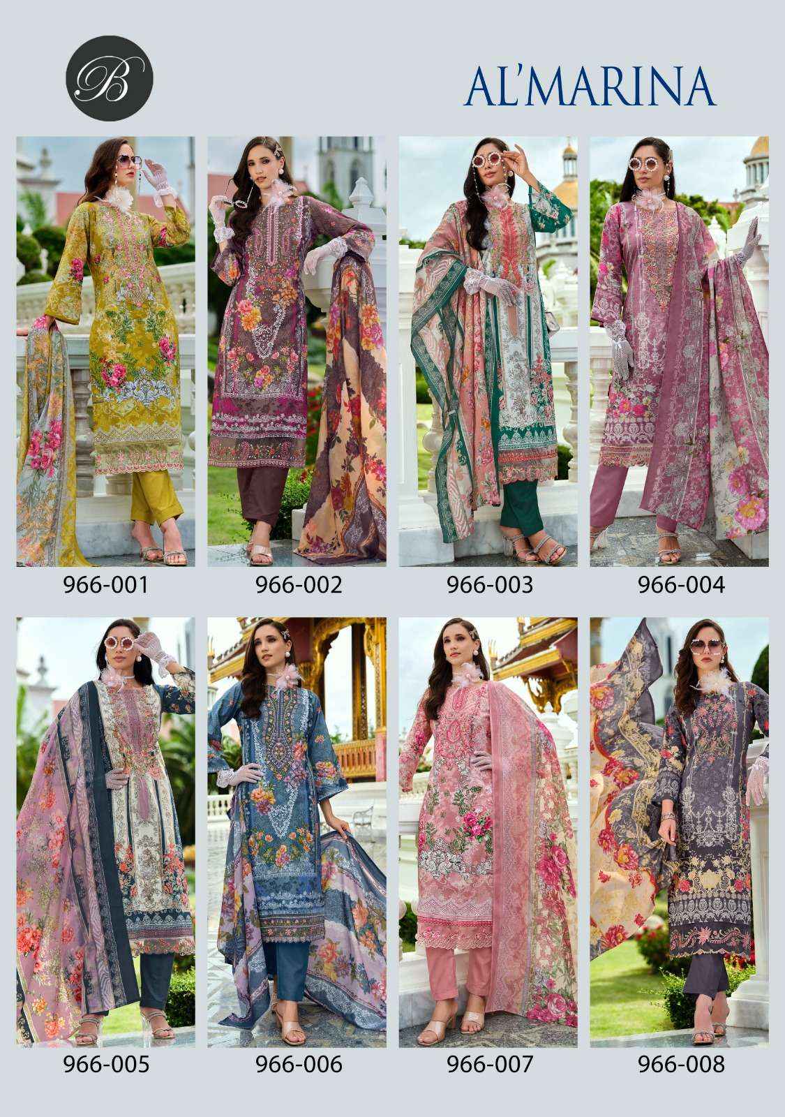 BELLIZA DESIGNER SUITS AL MARINA COTTON SALWAR KAMEEZ ( 8 PCS CATALOG )