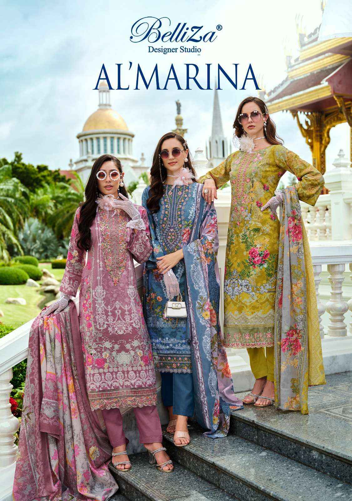 BELLIZA DESIGNER SUITS AL MARINA COTTON SALWAR KAMEEZ ( 8 PCS CATALOG )