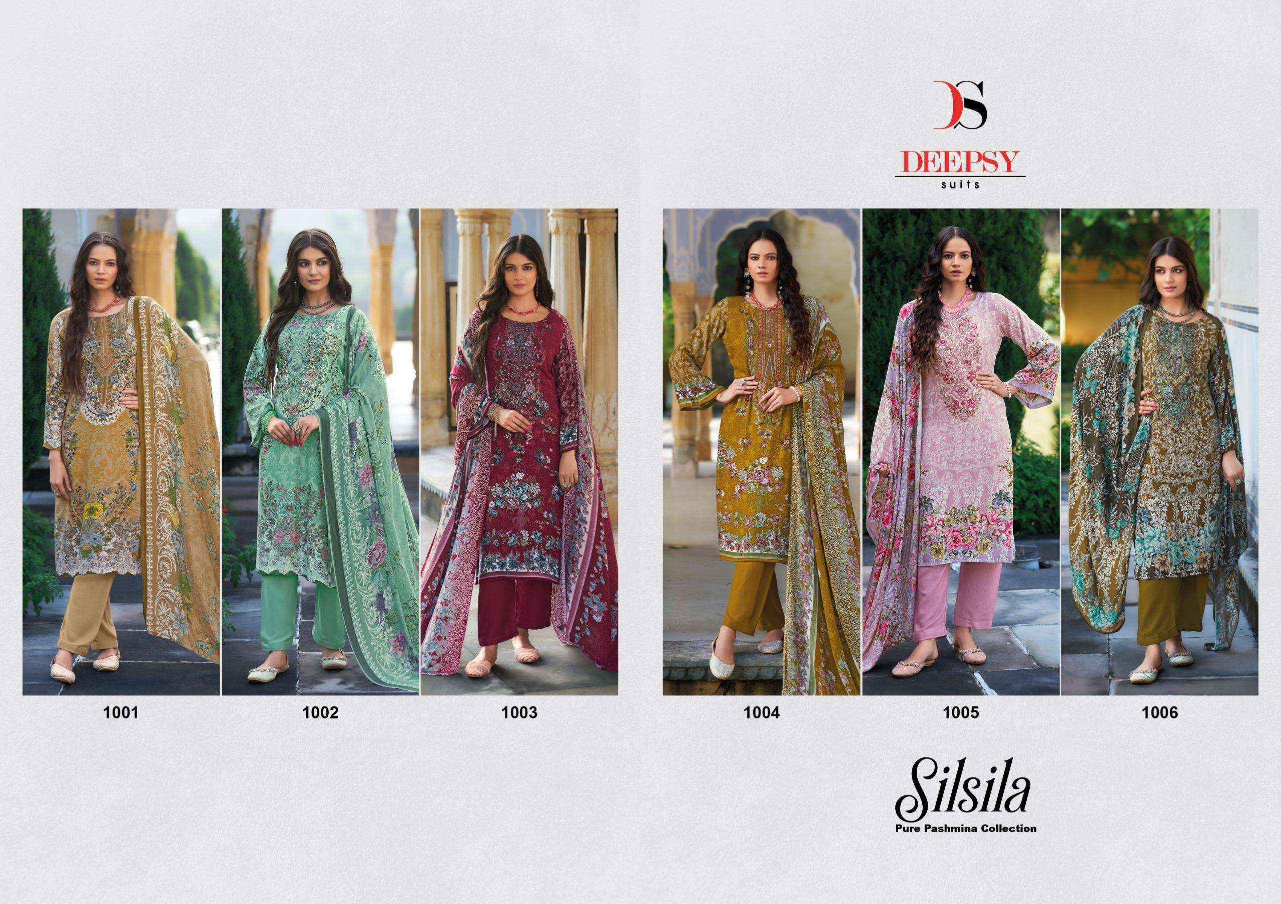 DEEPSY SUITS SILSILA PASHMINA DESIGNER DRESS MATERIAL ( 6 PCS CATALOG )