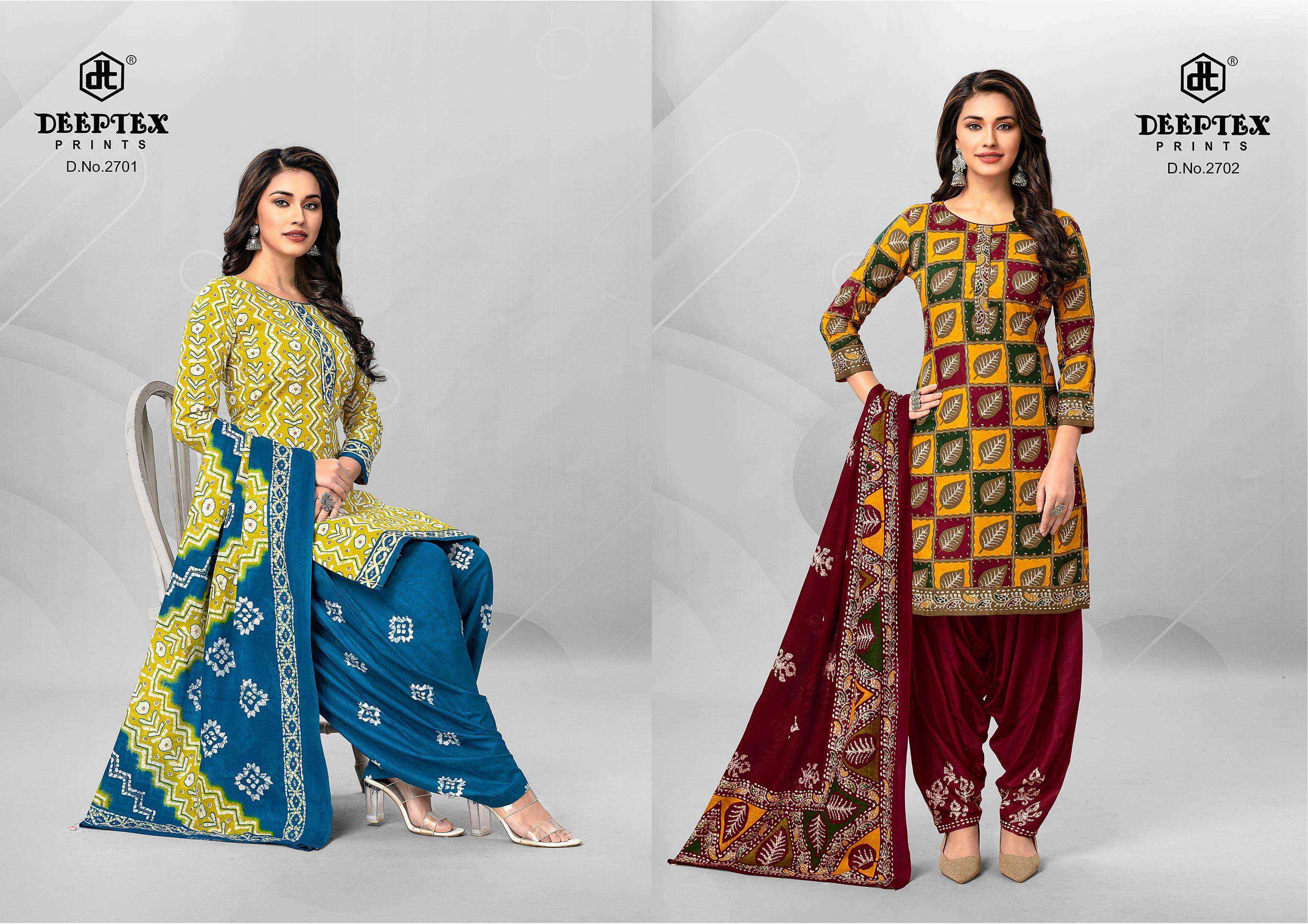 DEEPTEX PRINTS BATIK PLUS VOL 27 COTTON PATIYALA SUIT ( 10 PCS CATALOG )