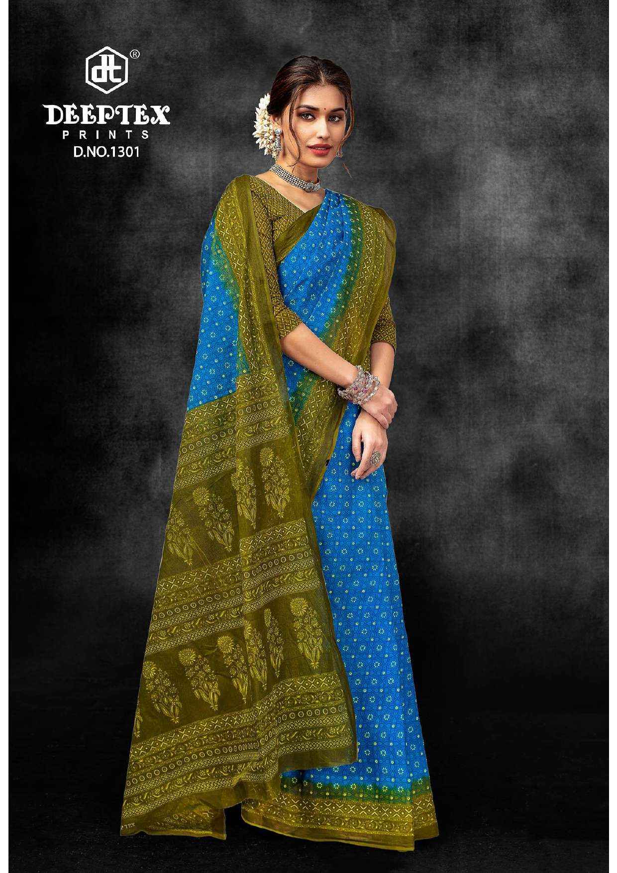 DEEPTEX PRINTS PRIME TIME VOL 13 WHOLESALE COTTON PRINTED SAREE ( 10 PCS CATALOG )