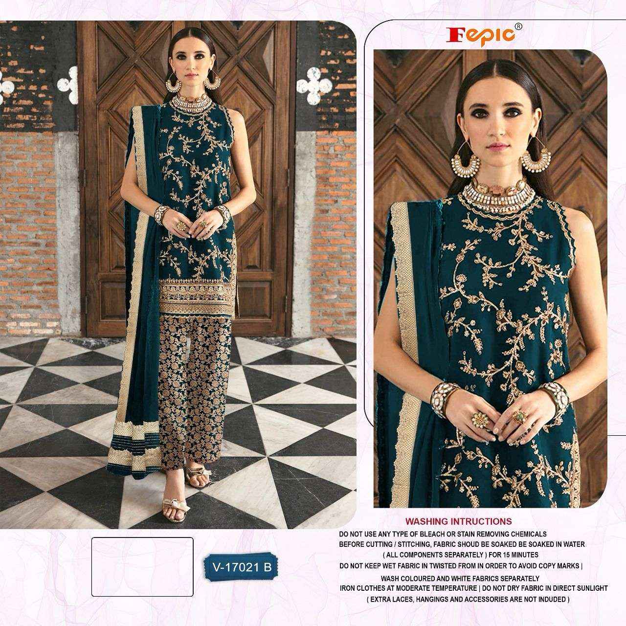 FEPIC ROSEMEEN V 17021 HEAVY EMBROIDERED VELVET SUITS ( 3 PCS CATALOG )