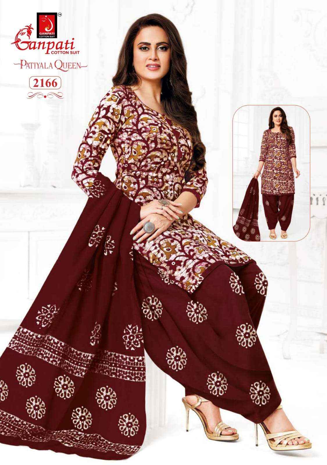 GANPATI PATIYALA QUEEN VOL 10 HEAVY COTTON DRESS MATERIAL ( 15 PCS CATALOG )