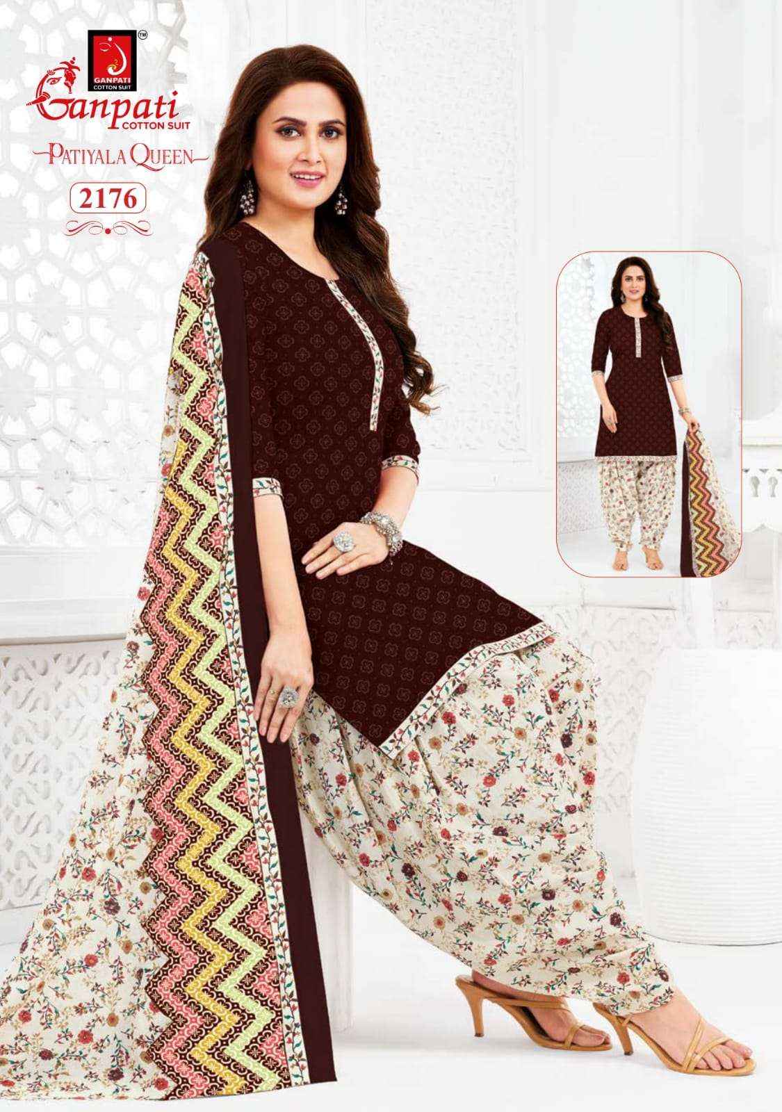 GANPATI PATIYALA QUEEN VOL 10 HEAVY COTTON DRESS MATERIAL ( 15 PCS CATALOG )