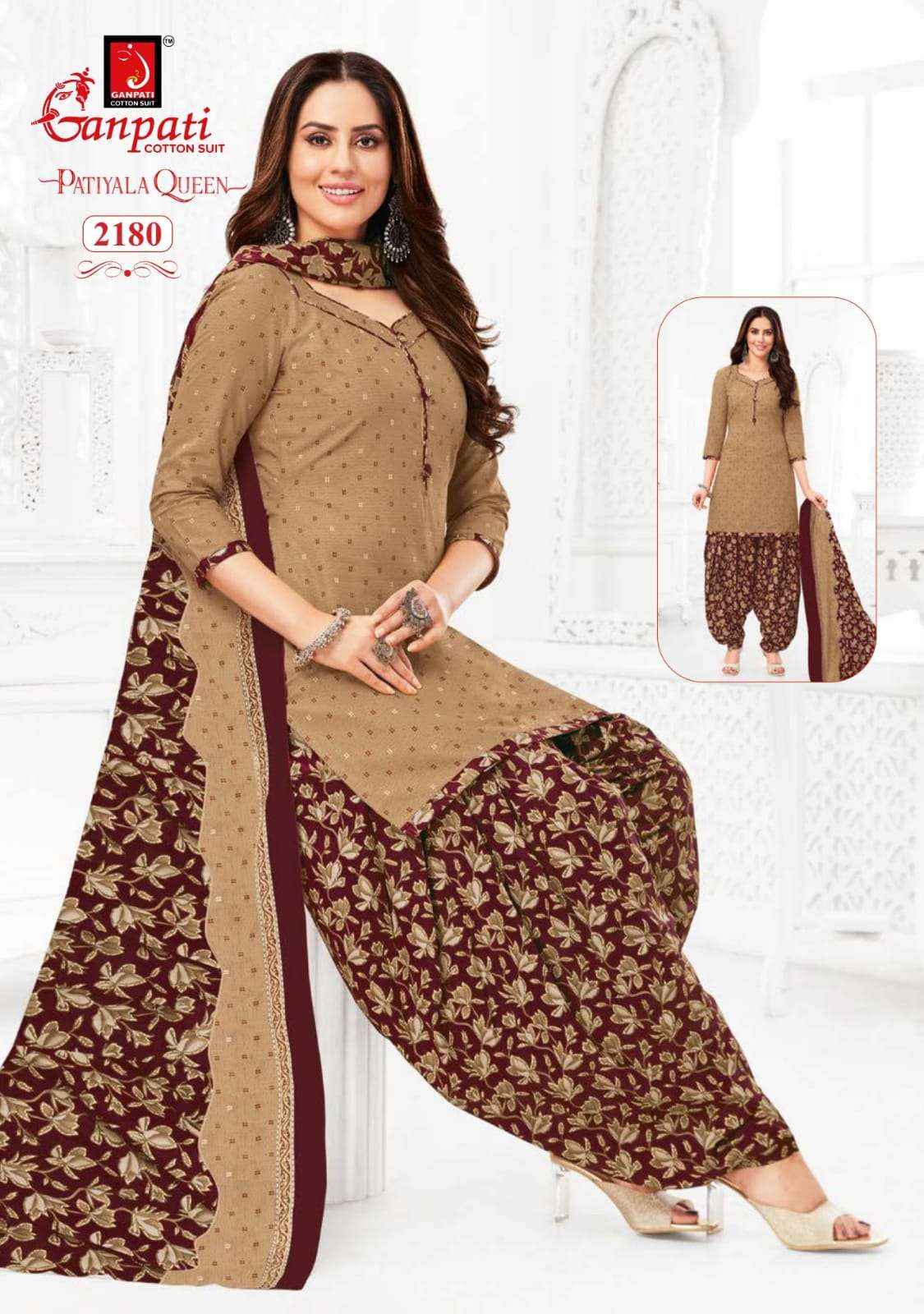 GANPATI PATIYALA QUEEN VOL 10 HEAVY COTTON DRESS MATERIAL ( 15 PCS CATALOG )