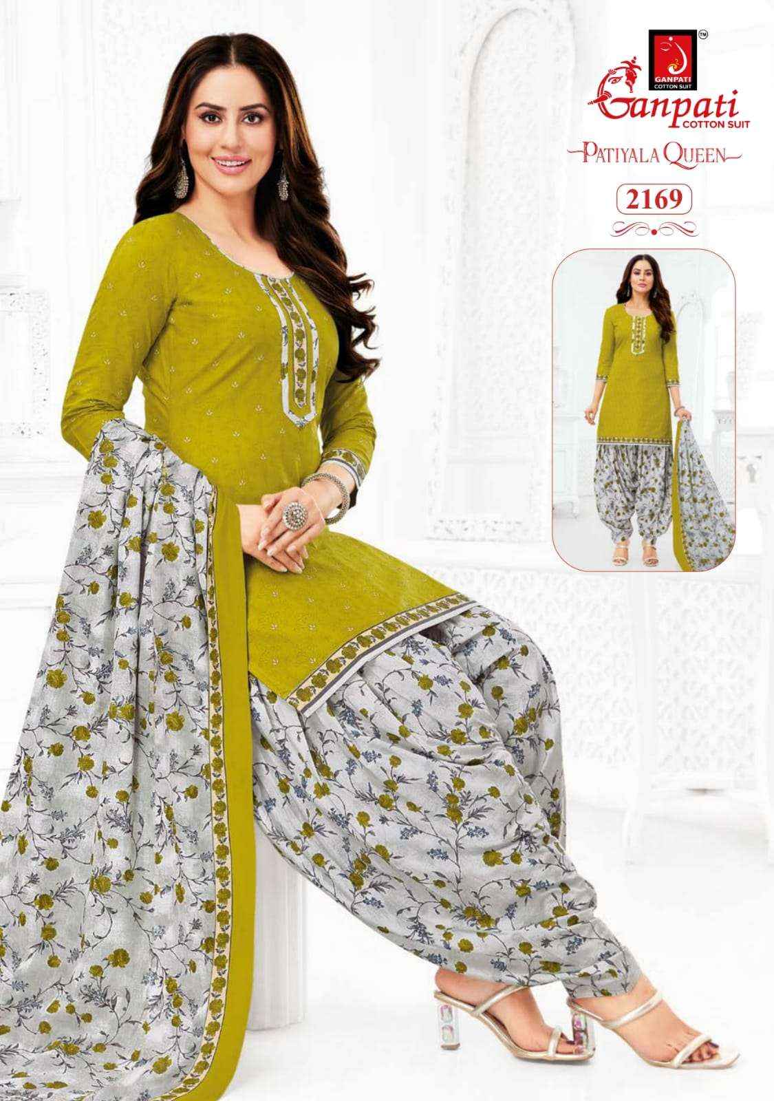 GANPATI PATIYALA QUEEN VOL 10 HEAVY COTTON DRESS MATERIAL ( 15 PCS CATALOG )