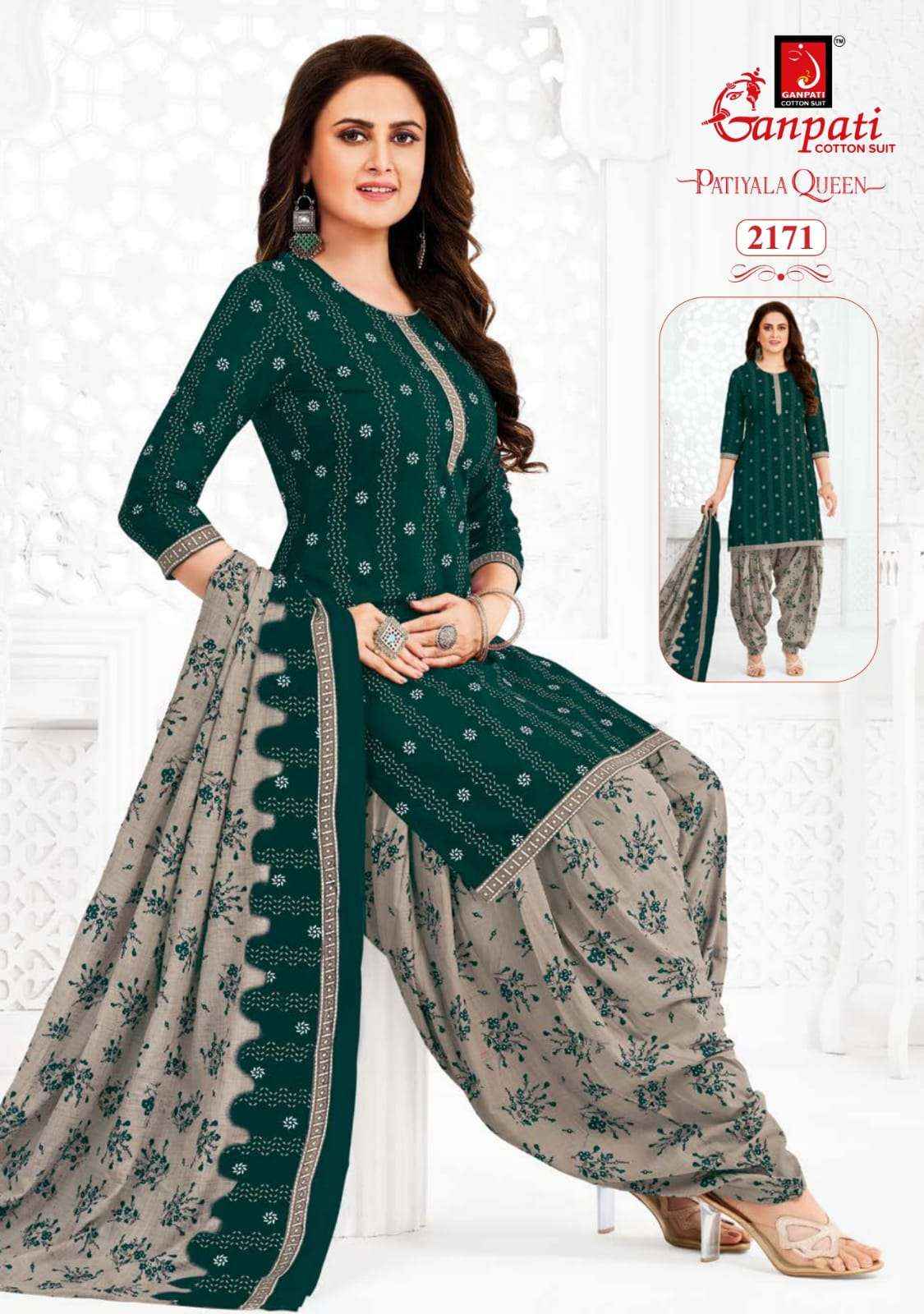 GANPATI PATIYALA QUEEN VOL 10 HEAVY COTTON DRESS MATERIAL ( 15 PCS CATALOG )