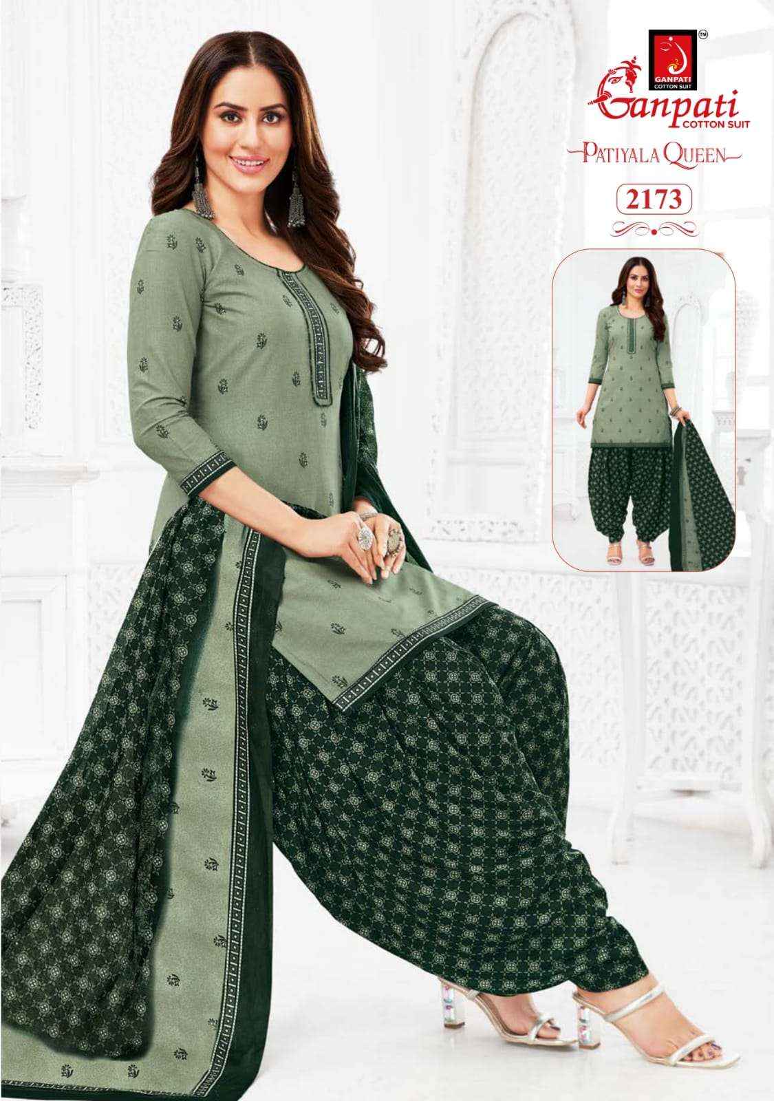 GANPATI PATIYALA QUEEN VOL 10 HEAVY COTTON DRESS MATERIAL ( 15 PCS CATALOG )