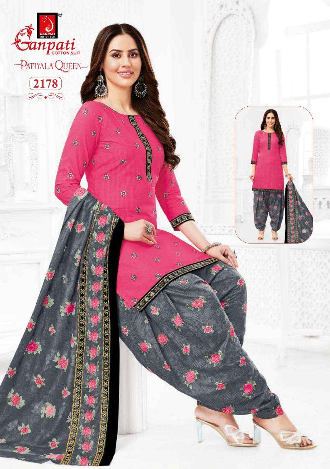 GANPATI PATIYALA QUEEN VOL 10 HEAVY COTTON DRESS MATERIAL ( 15 PCS CATALOG )