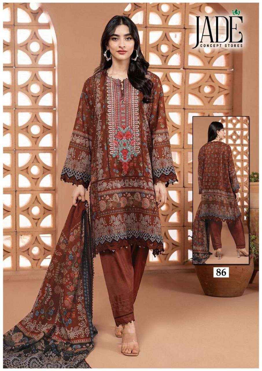 JADE CHEVRON VOL 9 LAWN COTTON PAKISTANI LADIES SALWAR KAMEEZ ( 6 PCS CATALOG )