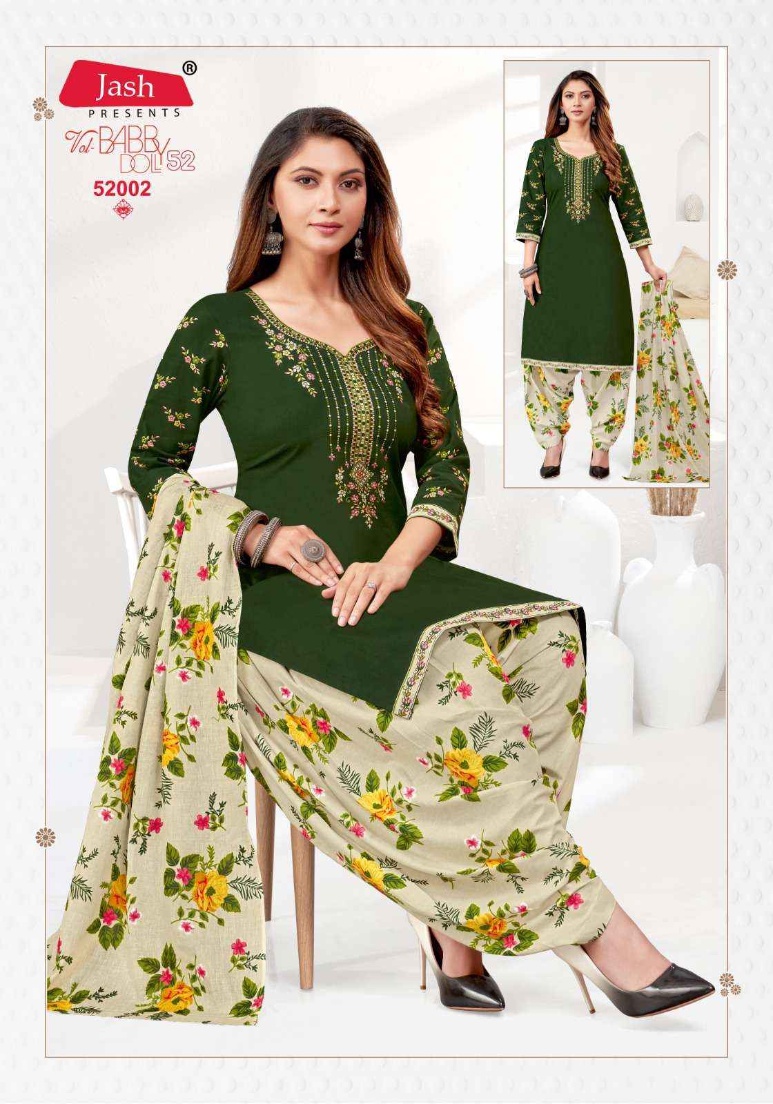 JASH BABY DOLL VOL 52 COTTON PATIYALA SALWAR SUIT WHOLESALE PRICE ( 12 PCS CATALOG )