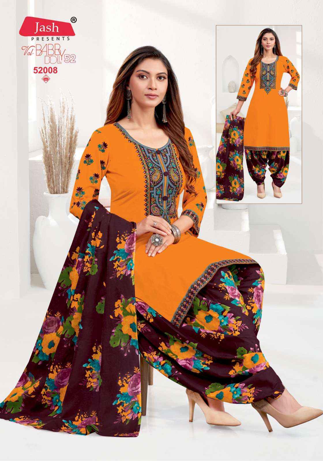 JASH BABY DOLL VOL 52 COTTON PATIYALA SALWAR SUIT WHOLESALE PRICE ( 12 PCS CATALOG )