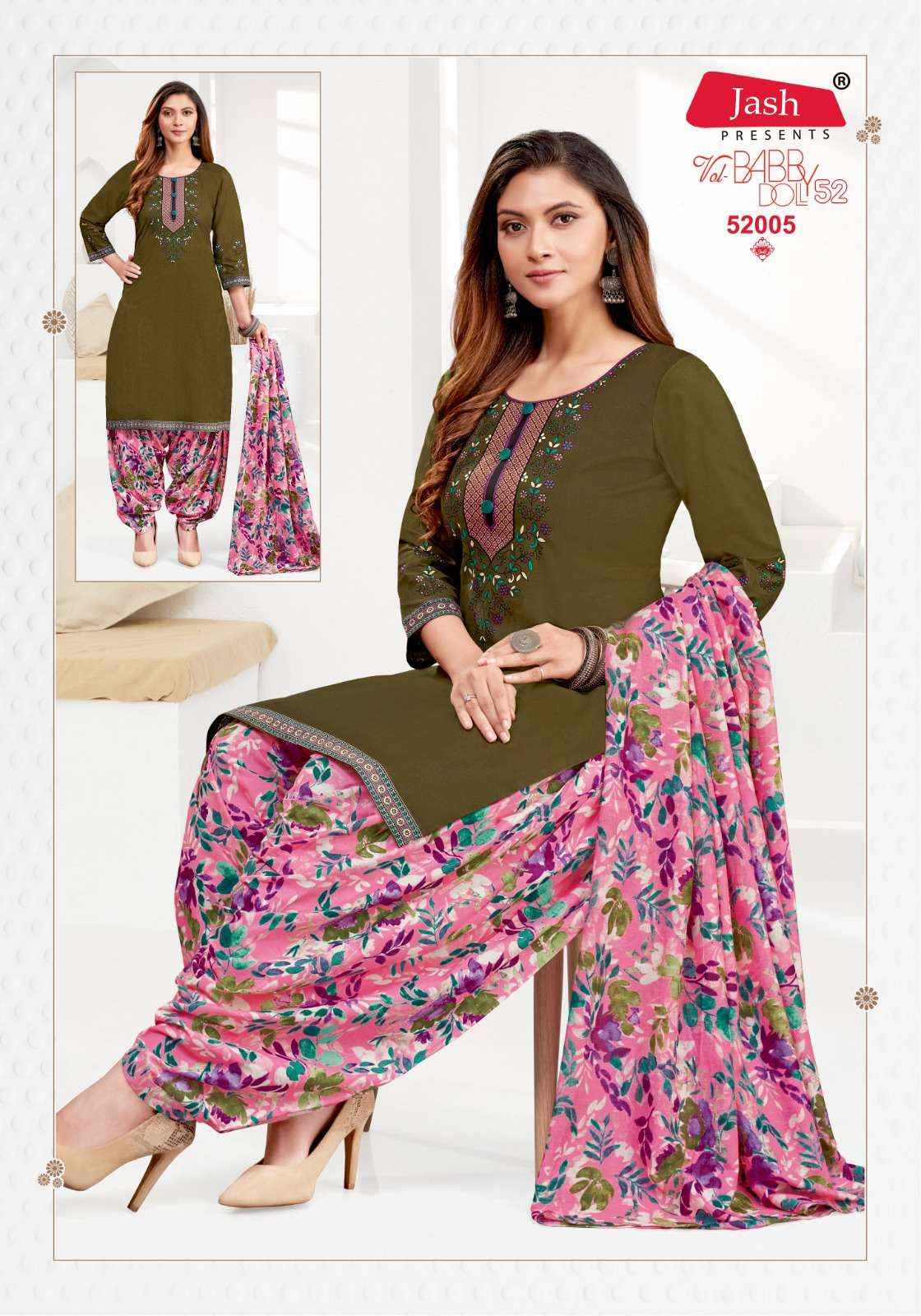 JASH BABY DOLL VOL 52 COTTON PATIYALA SALWAR SUIT WHOLESALE PRICE ( 12 PCS CATALOG )