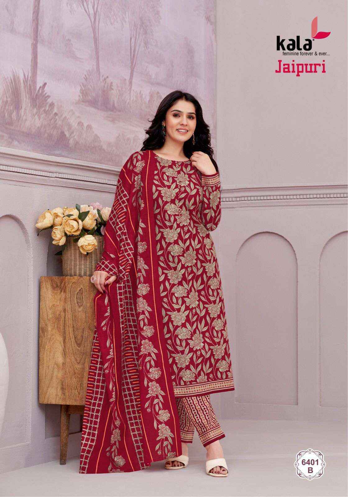 KALA FASHION JAIPURI VOL 6 PURE COTTON SALWAR KAMEEZ WHOLESALE PRICE ( 12 PCS CATALOG )