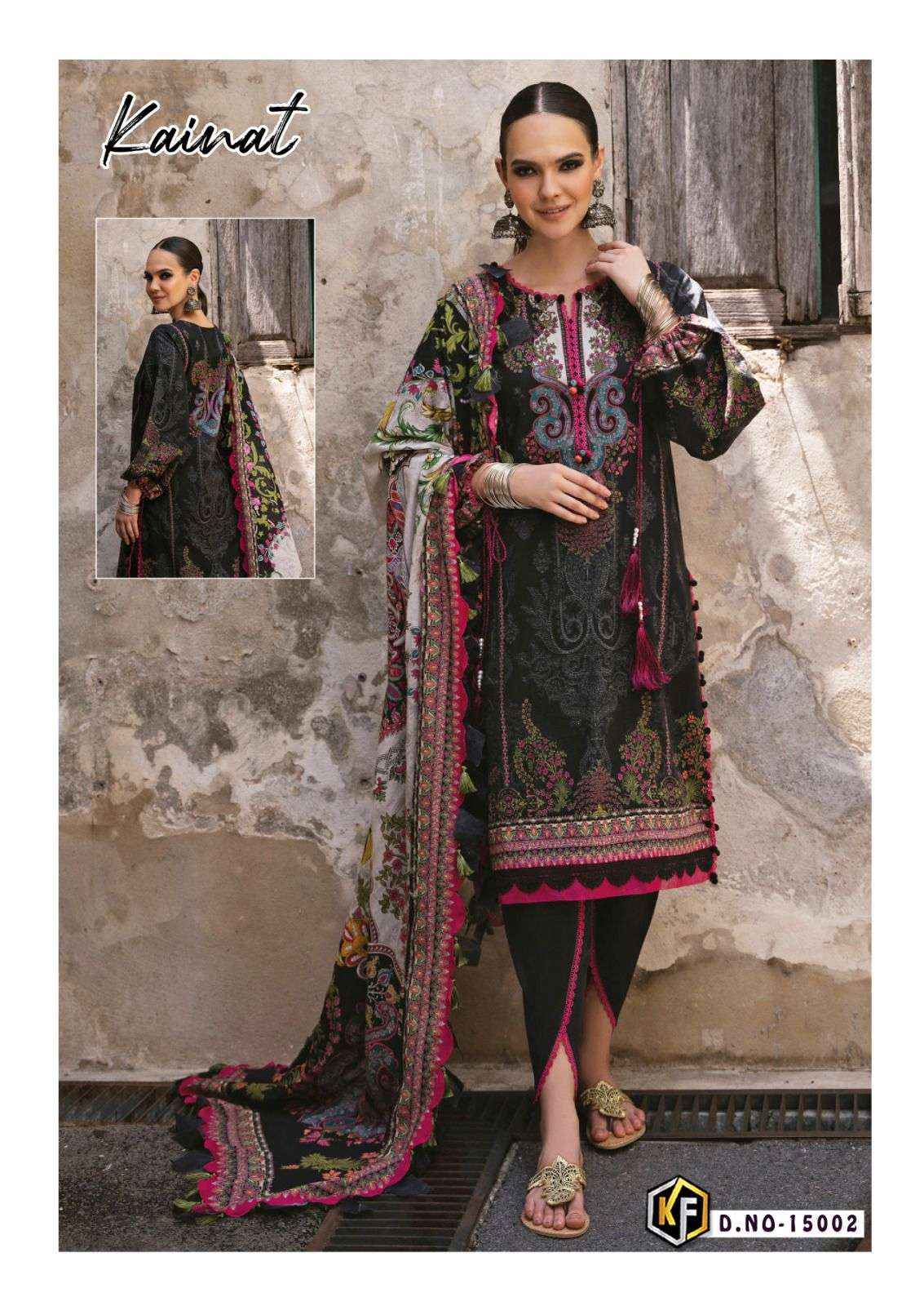 KEVAL FAB KAINAT VOL 15 LAWN COTTON DIGITAL PRINT PAKISTANI SUIT ( 6 PCS CATALOG )