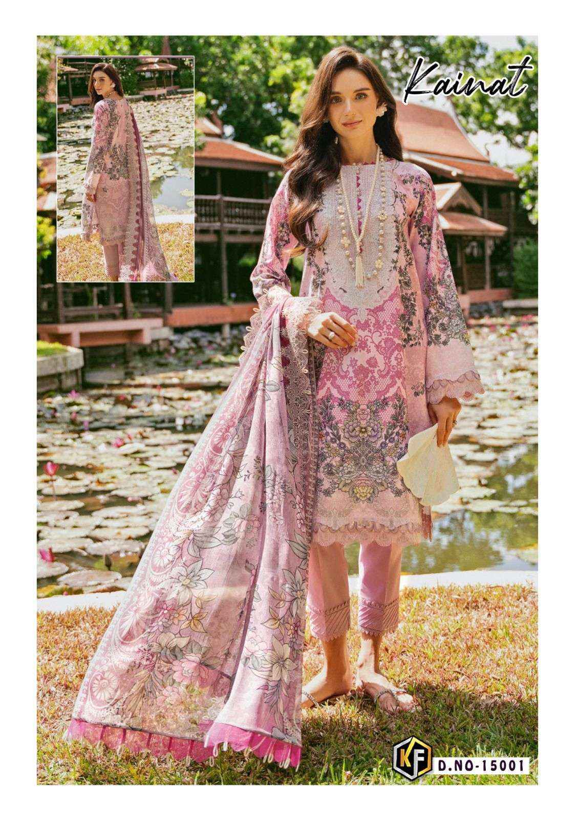 KEVAL FAB KAINAT VOL 15 LAWN COTTON DIGITAL PRINT PAKISTANI SUIT ( 6 PCS CATALOG )