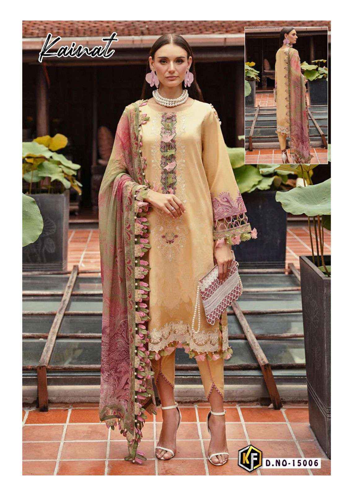 KEVAL FAB KAINAT VOL 15 LAWN COTTON DIGITAL PRINT PAKISTANI SUIT ( 6 PCS CATALOG )