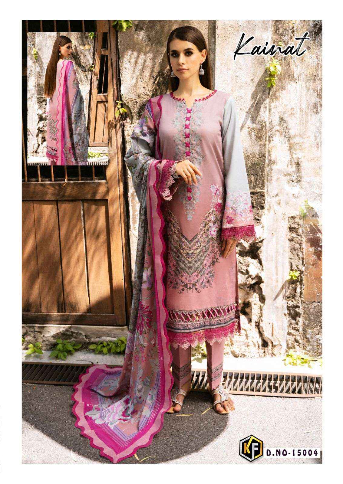 KEVAL FAB KAINAT VOL 15 LAWN COTTON DIGITAL PRINT PAKISTANI SUIT ( 6 PCS CATALOG )