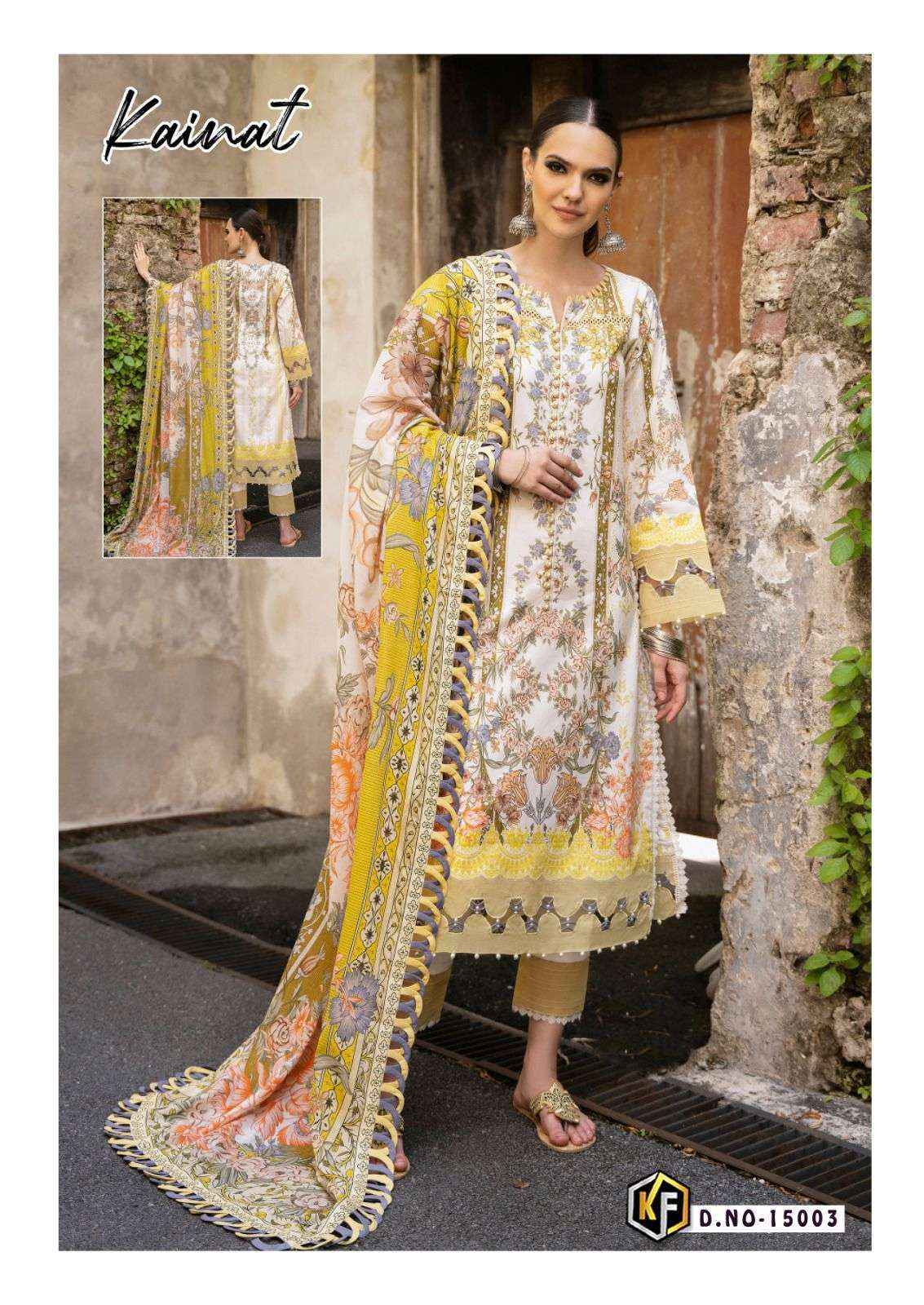 KEVAL FAB KAINAT VOL 15 LAWN COTTON DIGITAL PRINT PAKISTANI SUIT ( 6 PCS CATALOG )