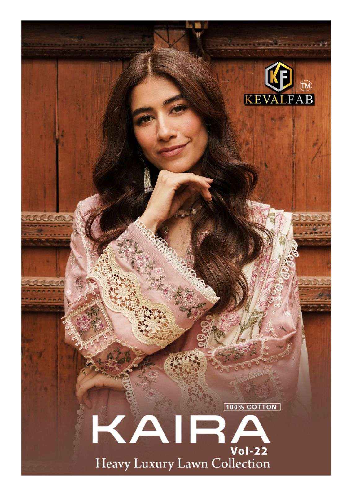 KEVAL FAB KAIRA VOL 22 LAWN COTTON PAKISTANI DRESS MATERIAL ( 6 PCS CATALOG )