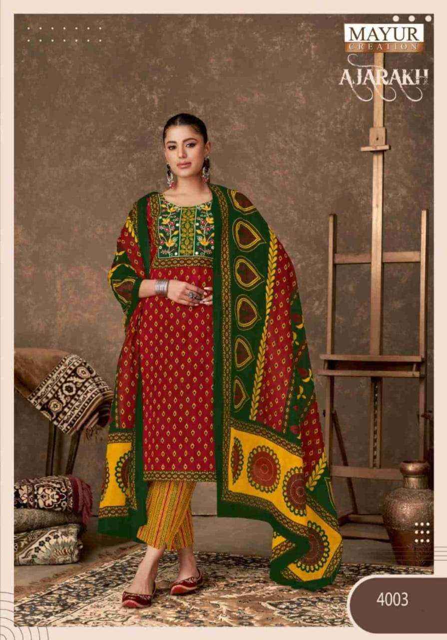 MAYUR CREATION AJARAKH VOL 4 COTTON PRINT READYMADE SUIT ( 10 PCS CATALOG )