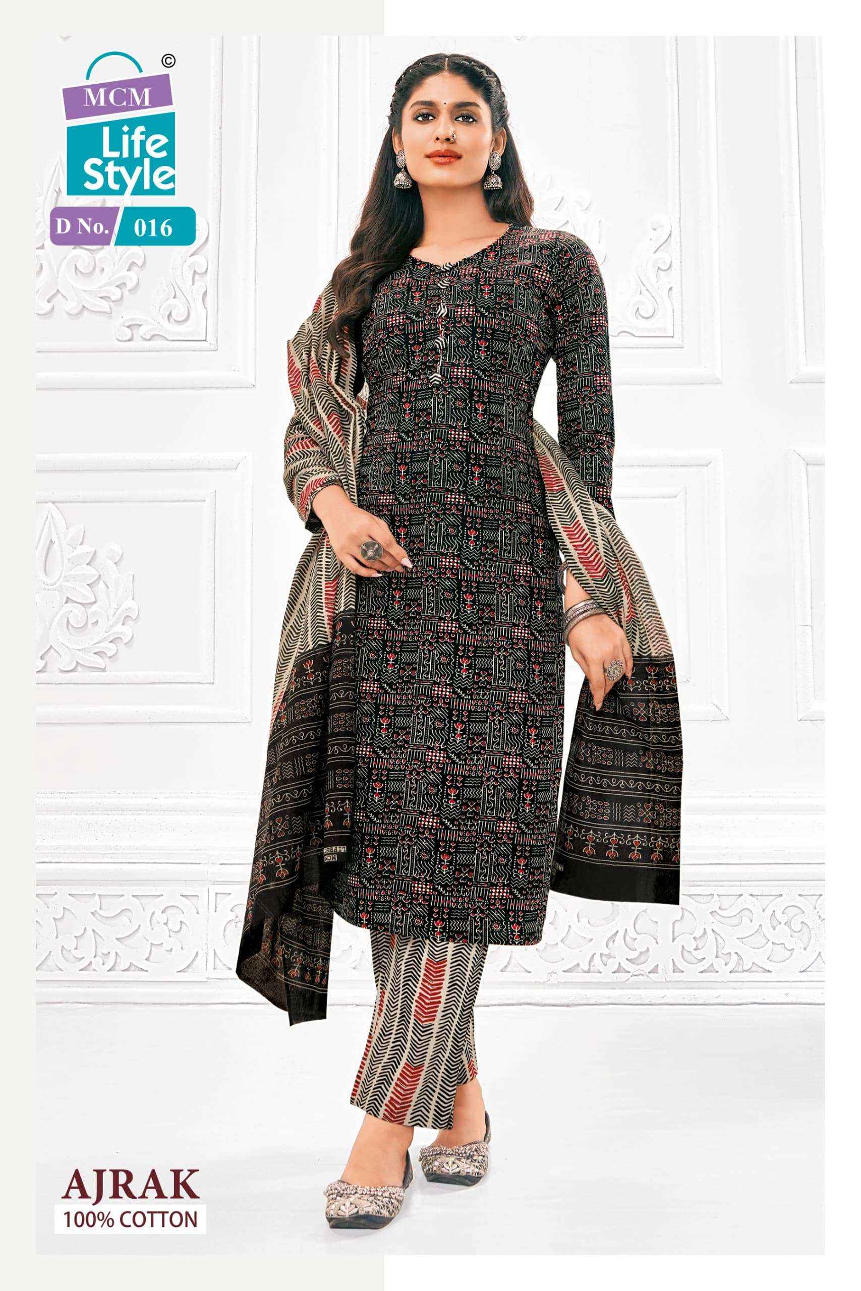 MCM LIFESTYLE AJRAK VOL 1 COTTON PRINT SALWAR SUIT ( 10 PCS CATALOG )