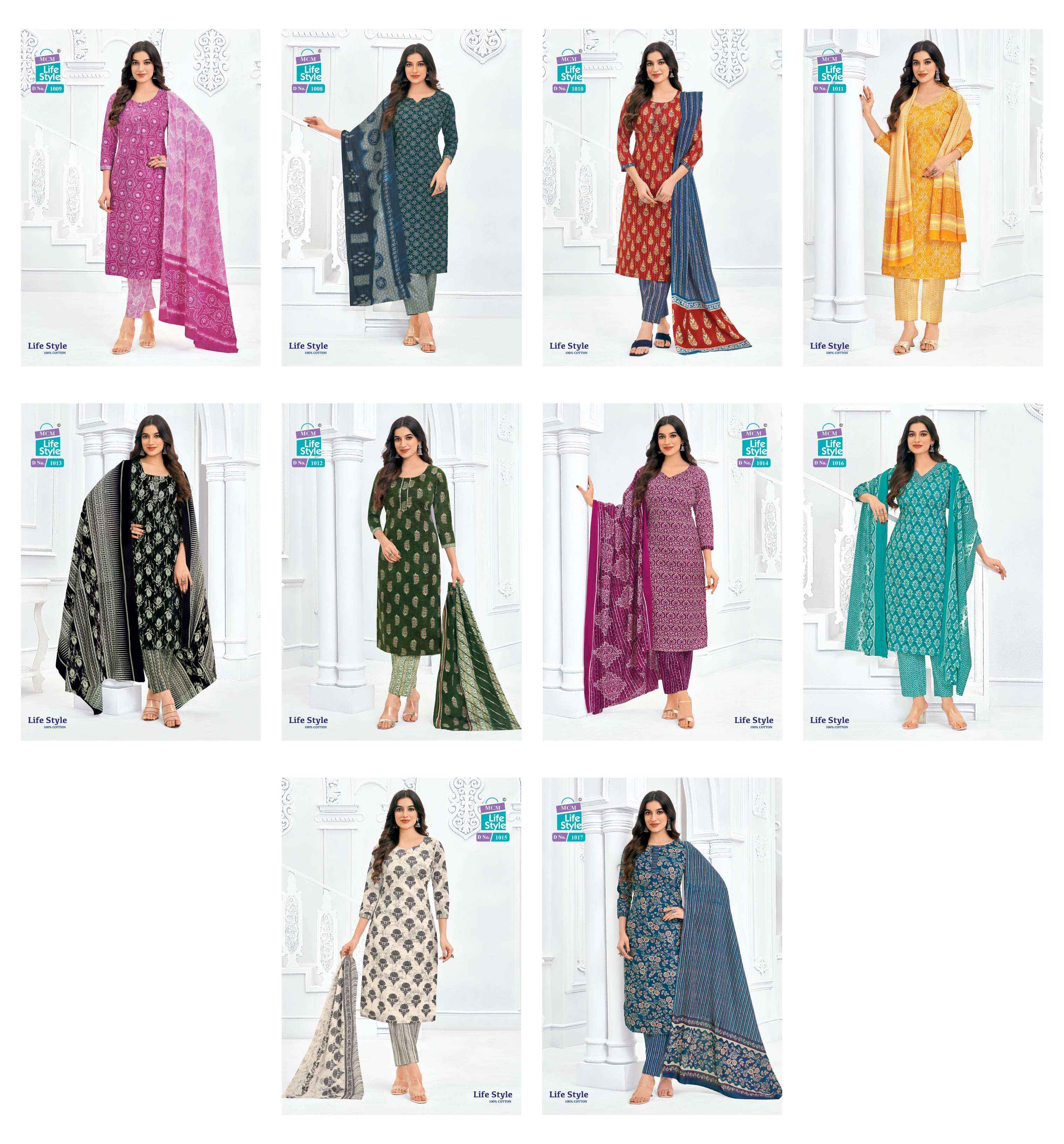 MCM LIFESTYLE VOL 10 PURE COTTON WHOLESALE READYMADE SUIT ( 12 PCS CATALOG )