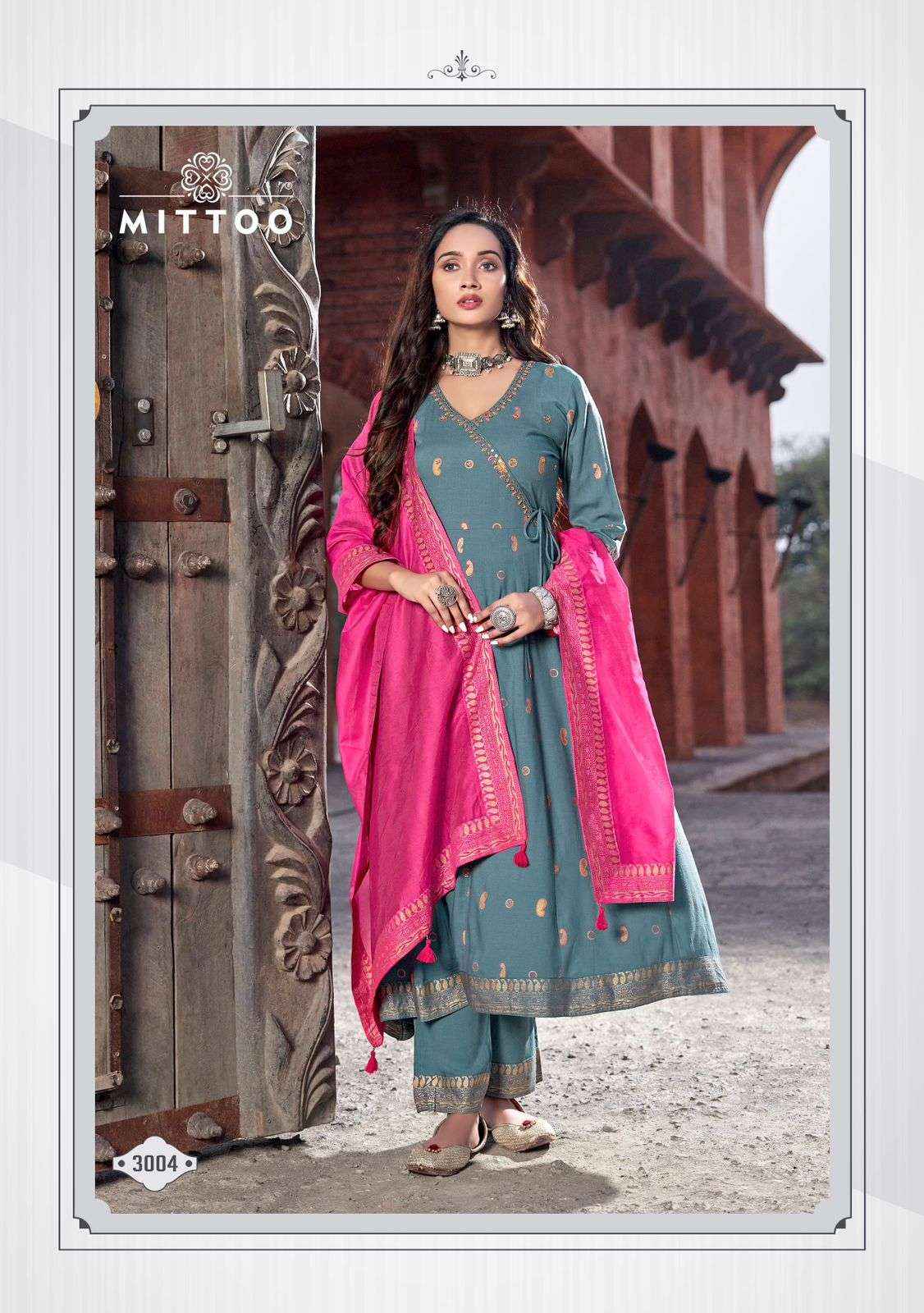 Mittoo Fashion Nafiza Angrakha Designer Readymade Gown { 6 pcs catalog }