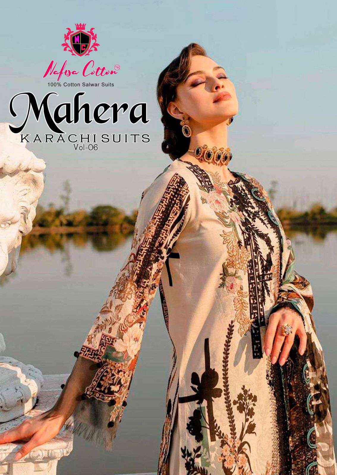 NAFISA COTTON MAHERA KARACHI SUITS VOL 6 COTTON SALWAR SUIT ( 6 PCS CATALOG )