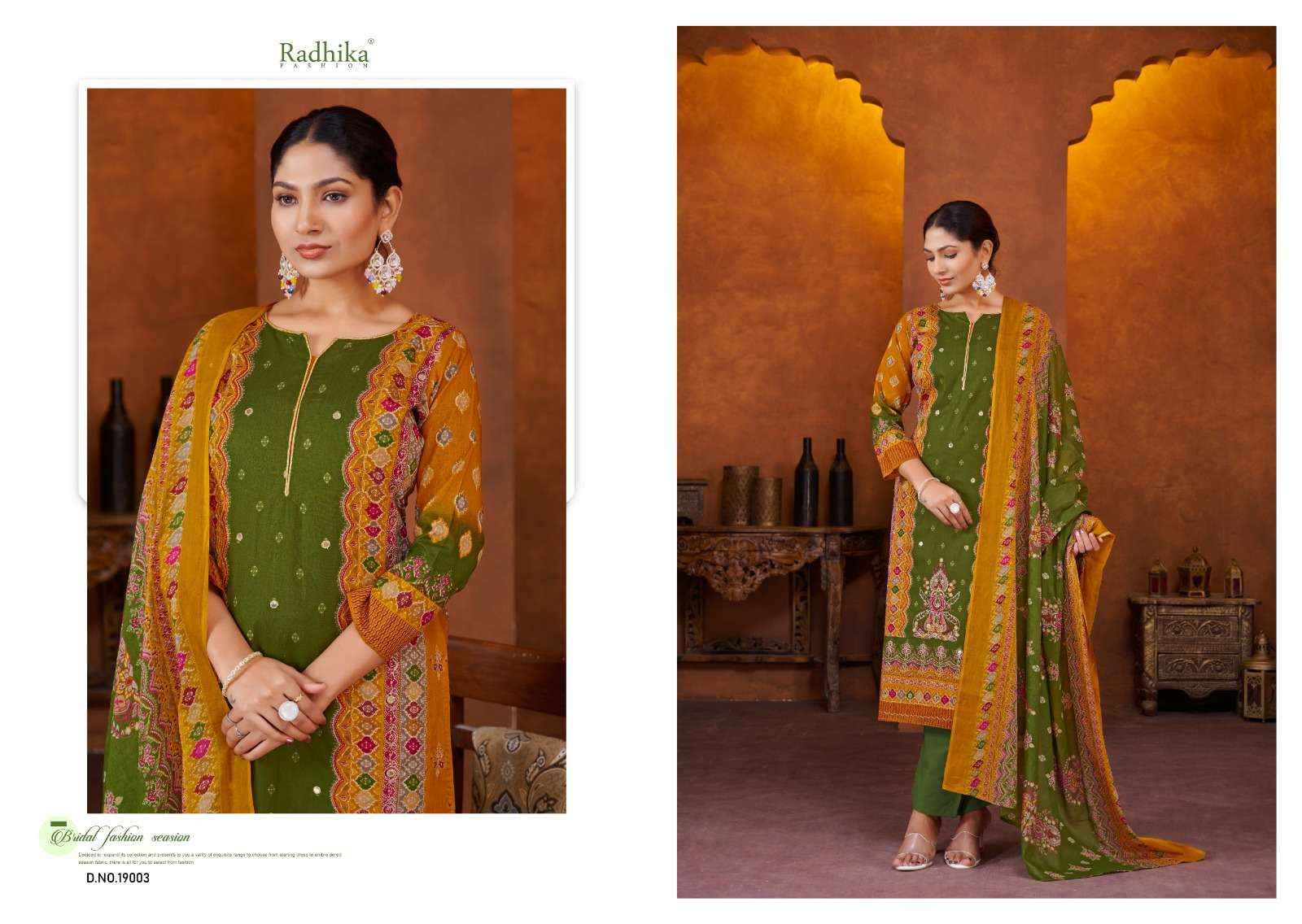 RADHIKA FASHION AZARA MALIKA LAWN COTTON DRESS MATERIAL ( 4 PCS CATALOG )